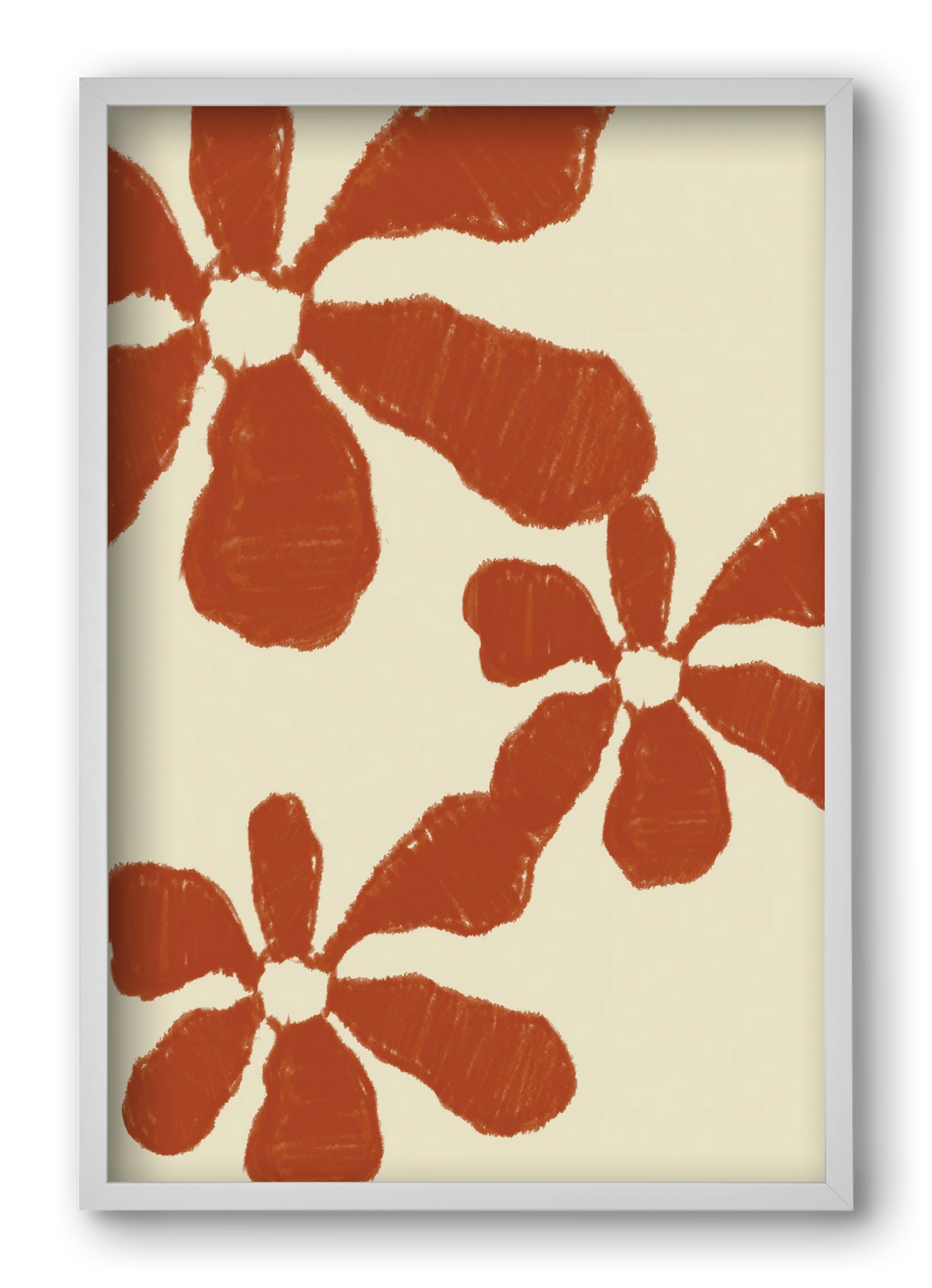 Terracotta flowers , 40x60 cm (40x60 cm), Fehér keret