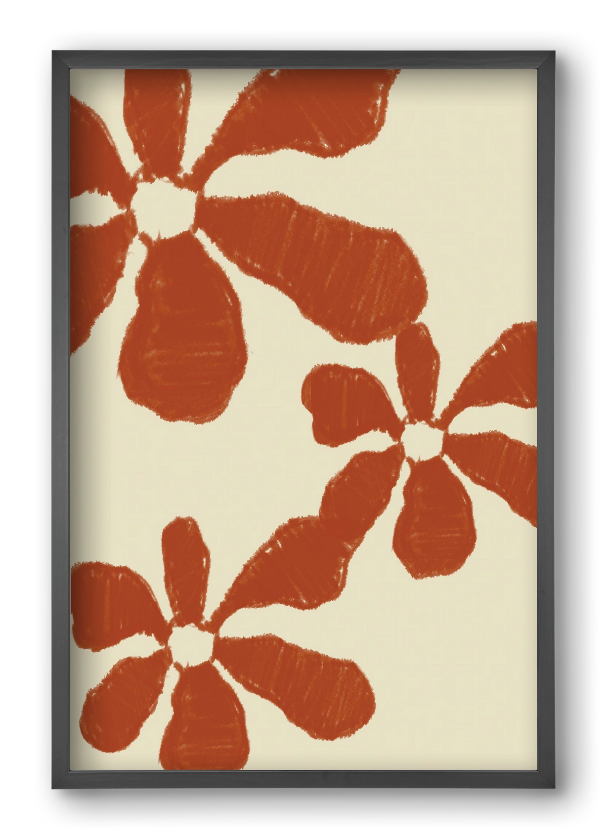 Terracotta flowers , 40x60 cm (40x60 cm), Fekete keret