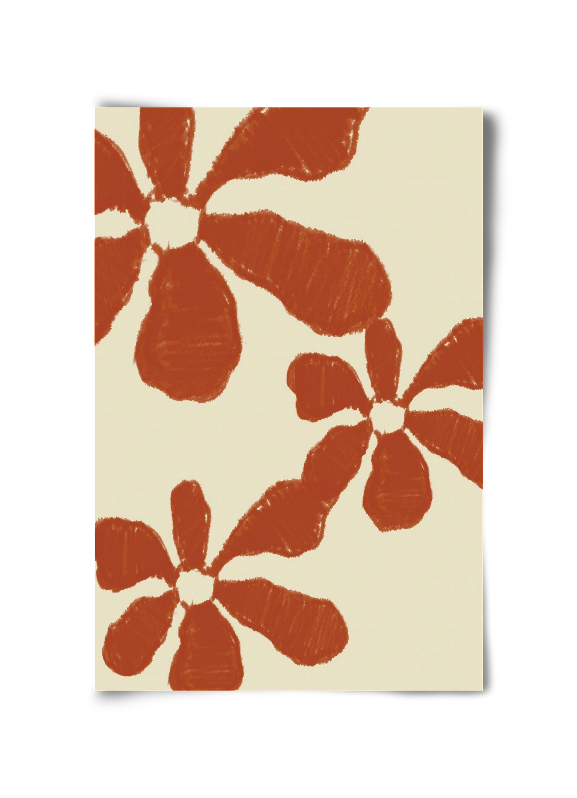 Terracotta flowers , 30x45 cm, Keret nélkül