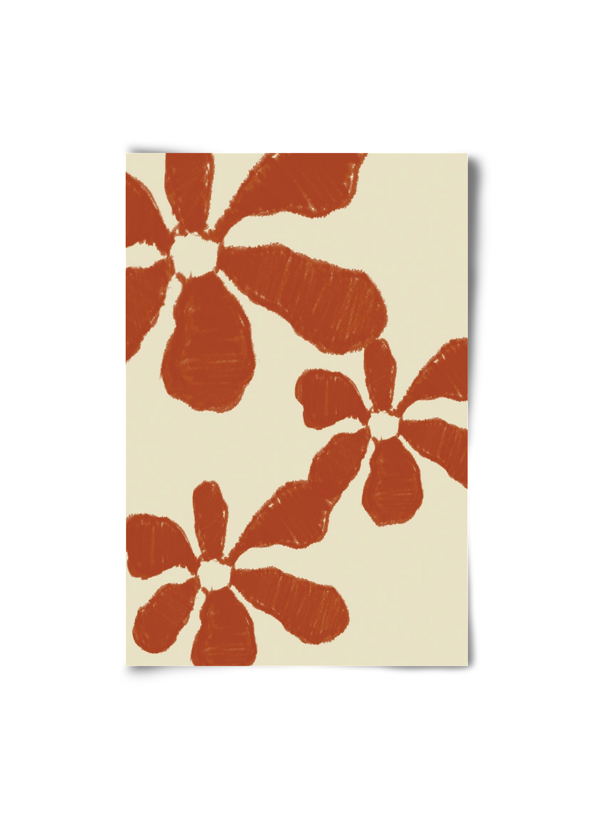 Terracotta flowers , 20x30 cm, Keret nélkül