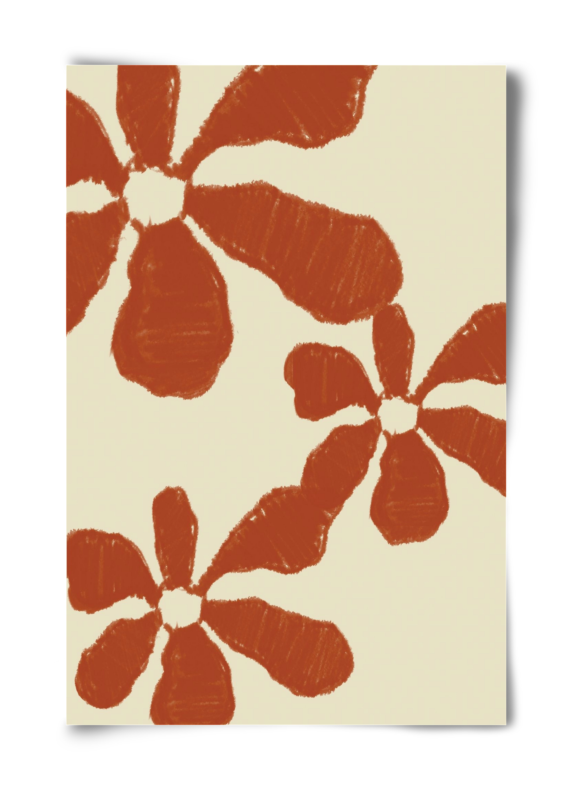 Terracotta flowers , 40x60 cm, Keret nélkül