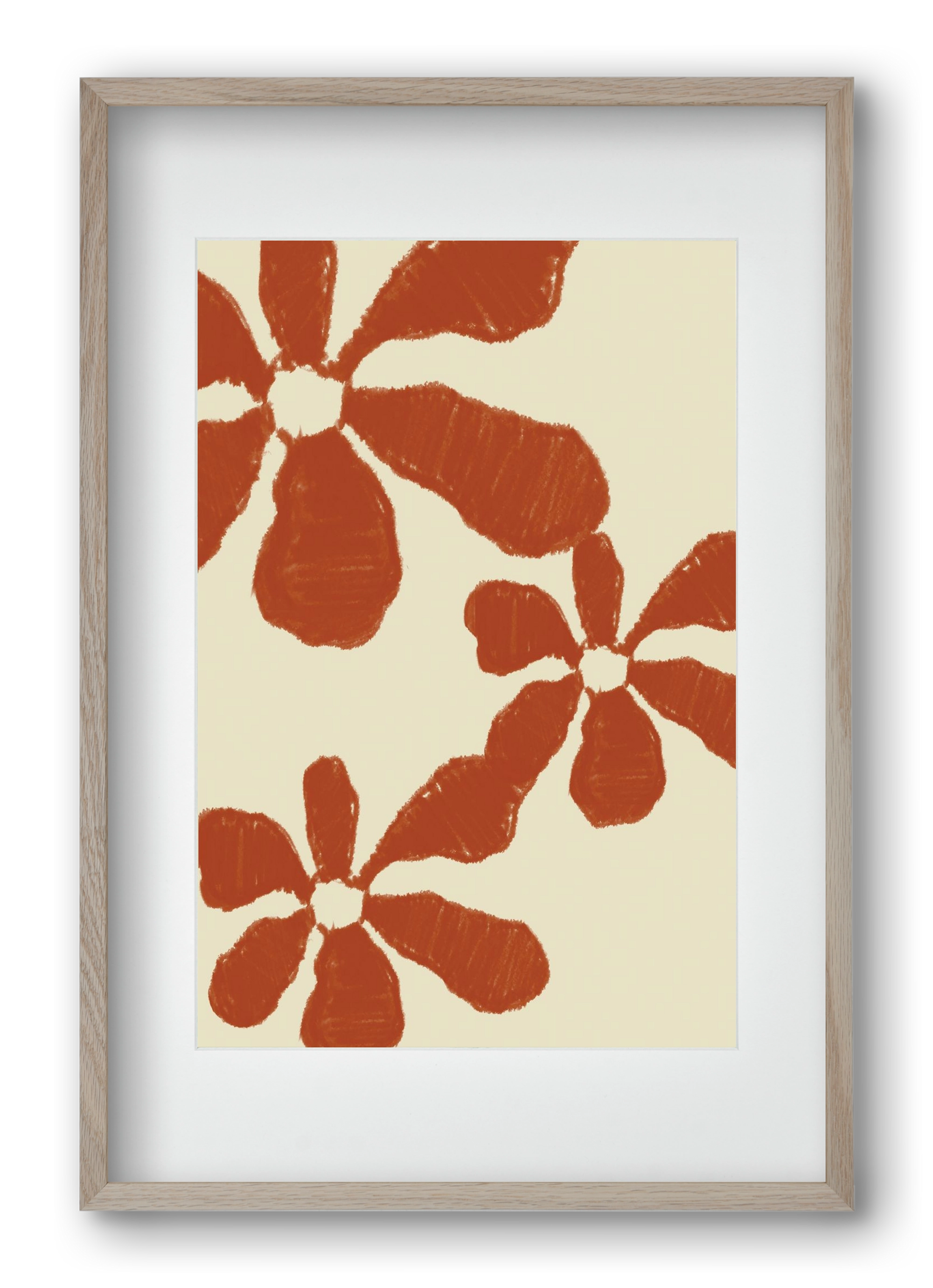 Terracotta flowers , 40x60 cm (30x45 cm), Tölgy keret, paszpartuval