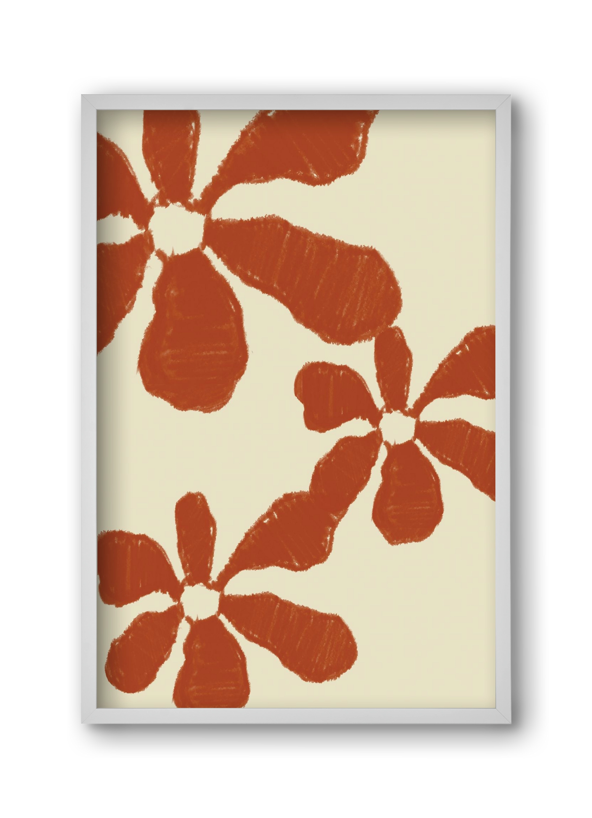 Terracotta flowers , 30x45 cm (30x45 cm), Fehér keret