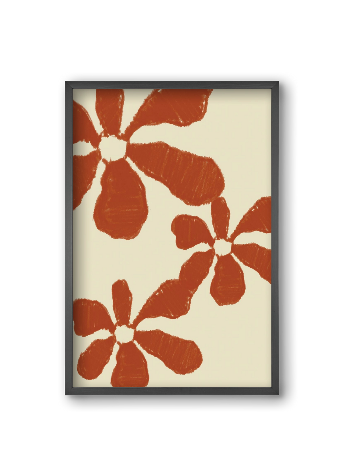 Terracotta flowers , 20x30 cm (20x30 cm), Fekete keret