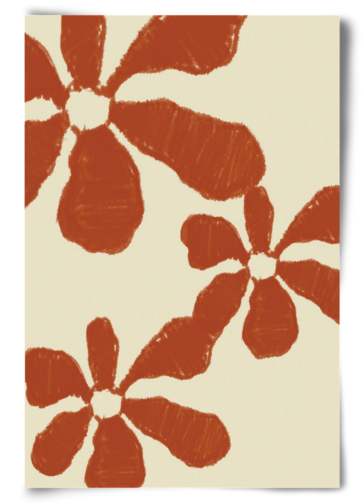 Terracotta flowers , 60x90 cm, Keret nélkül