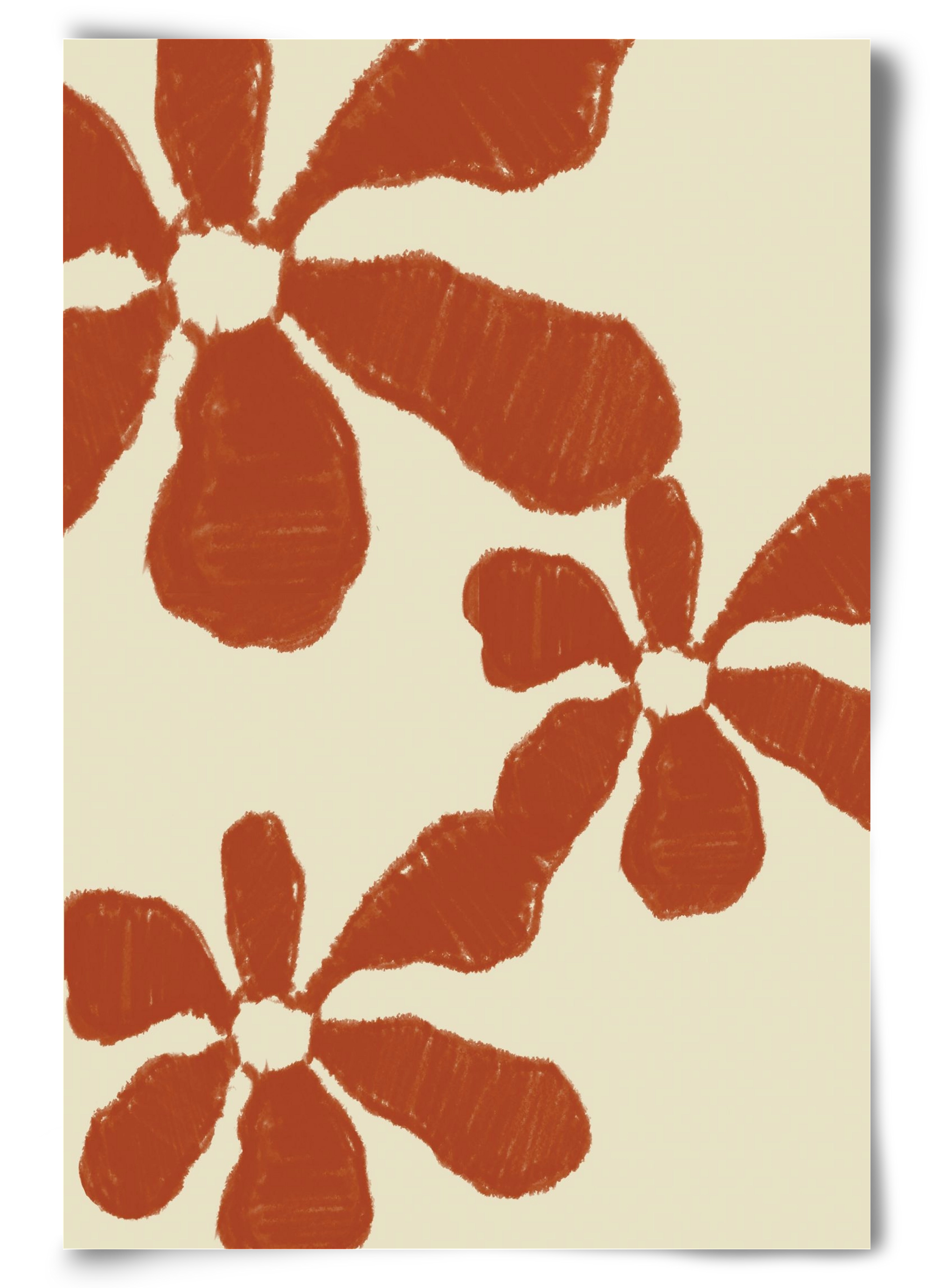 Terracotta flowers , 60x90 cm, Keret nélkül