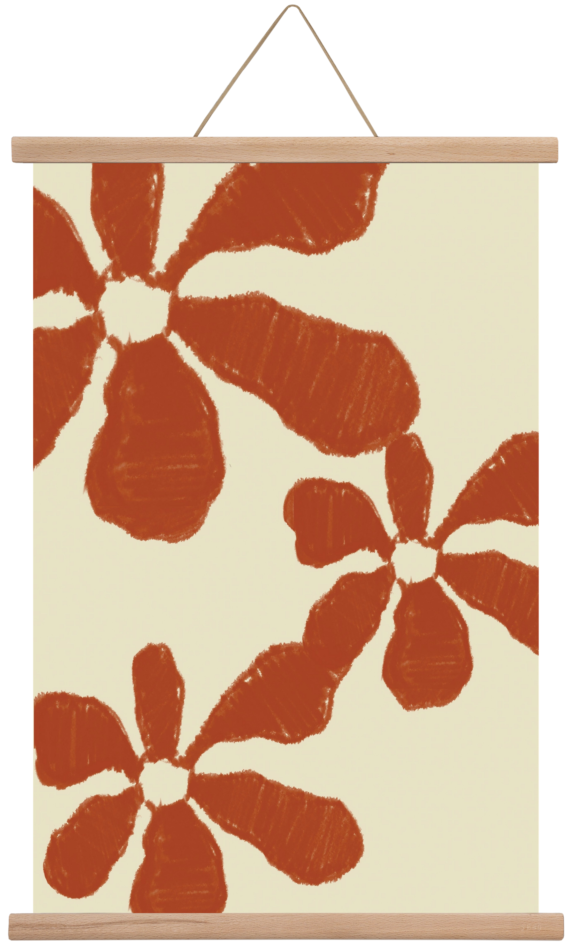 Terracotta flowers , 40x60 cm (40x60 cm), Tölgy akasztó