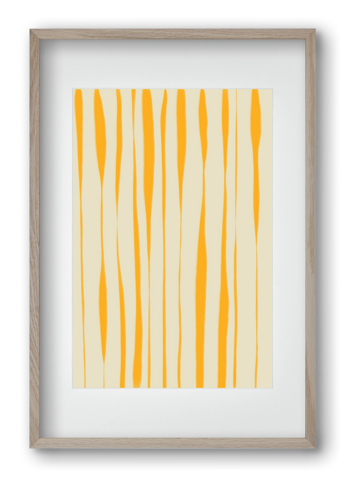 Yellow stripes , 40x60 cm (30x45 cm), Tölgy keret, paszpartuval