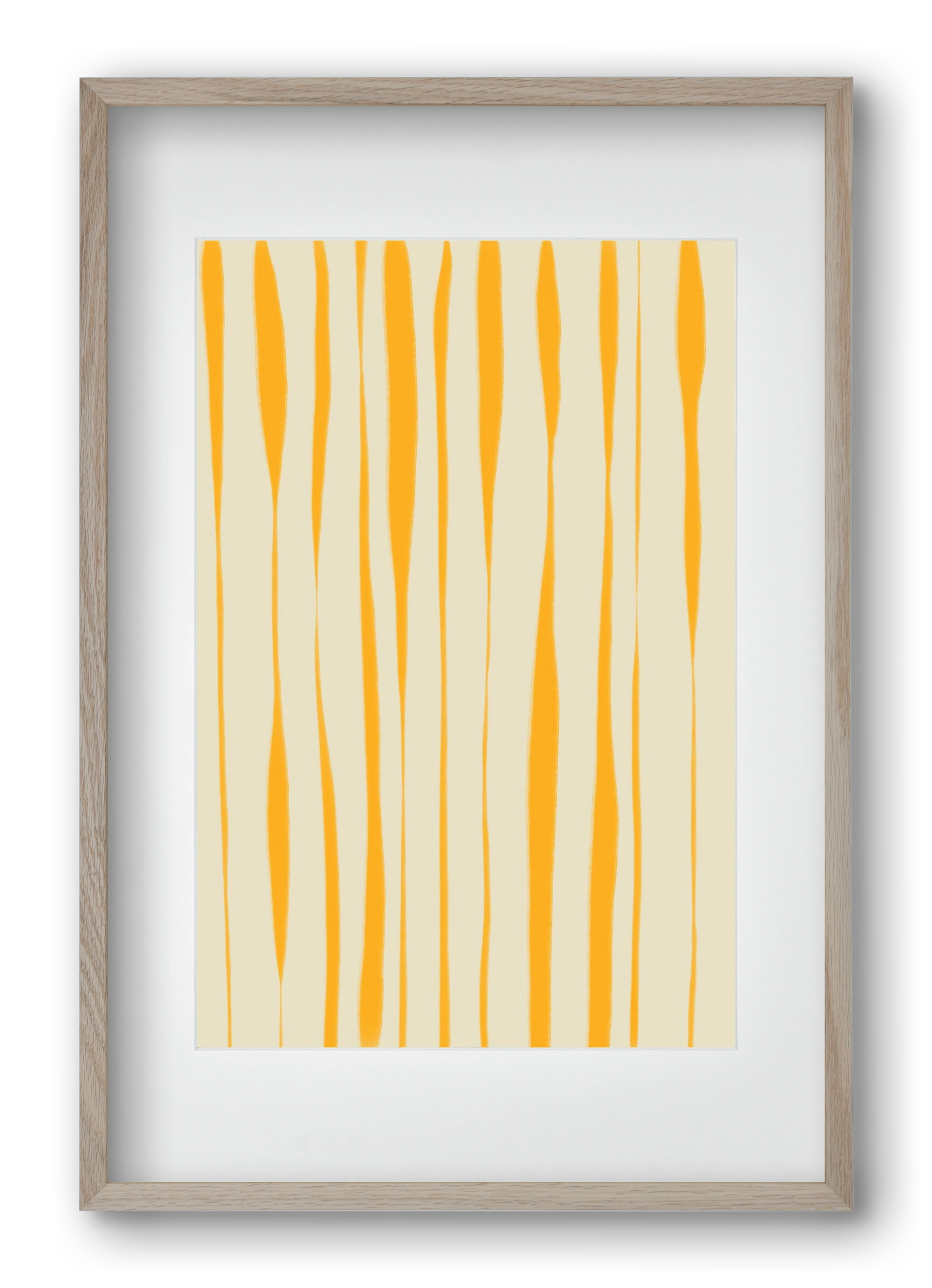 Yellow stripes , 40x60 cm (30x45 cm), Tölgy keret, paszpartuval