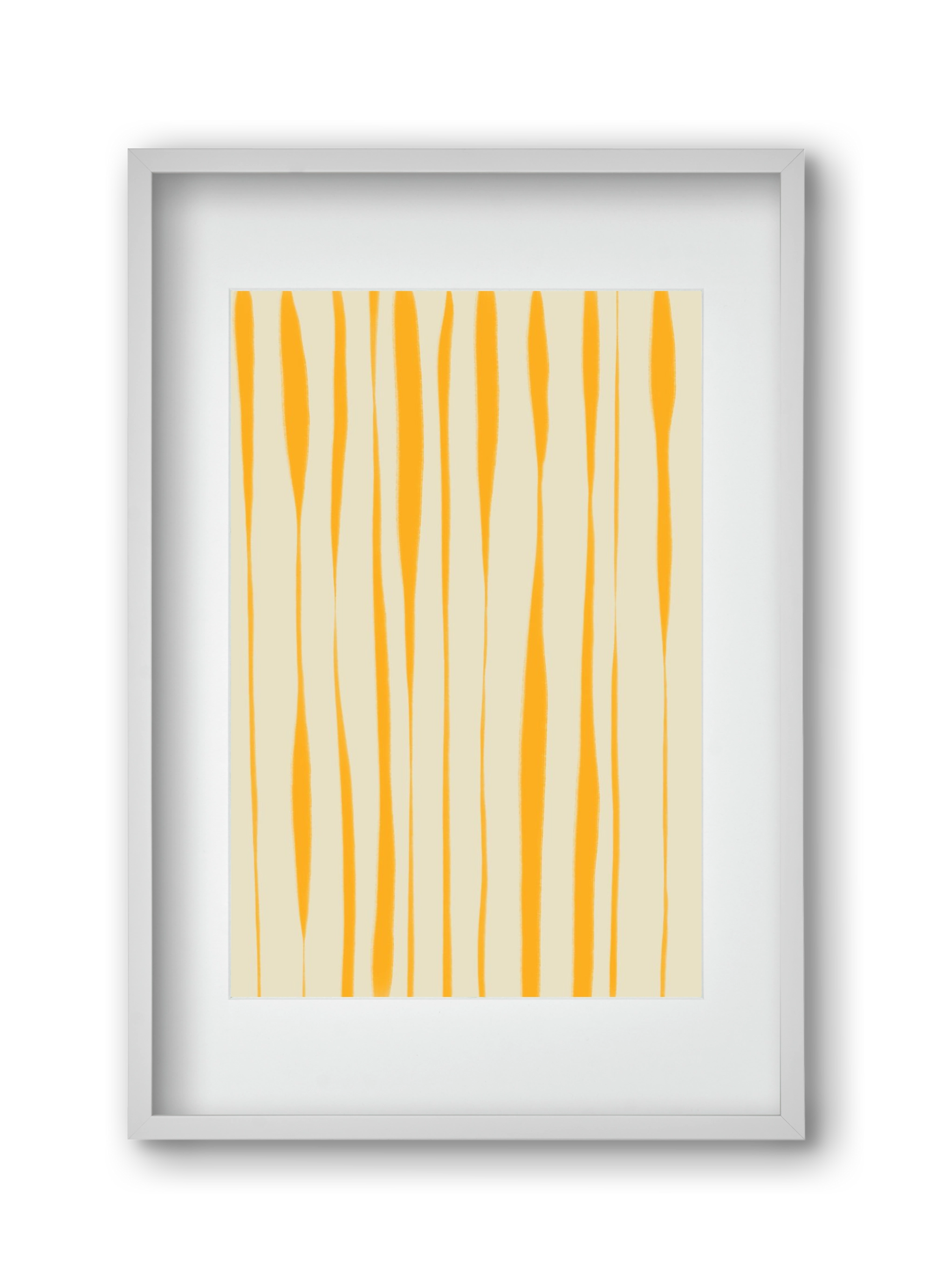 Yellow stripes , 30x45 cm (20x30 cm), Fehér keret, paszpartuval