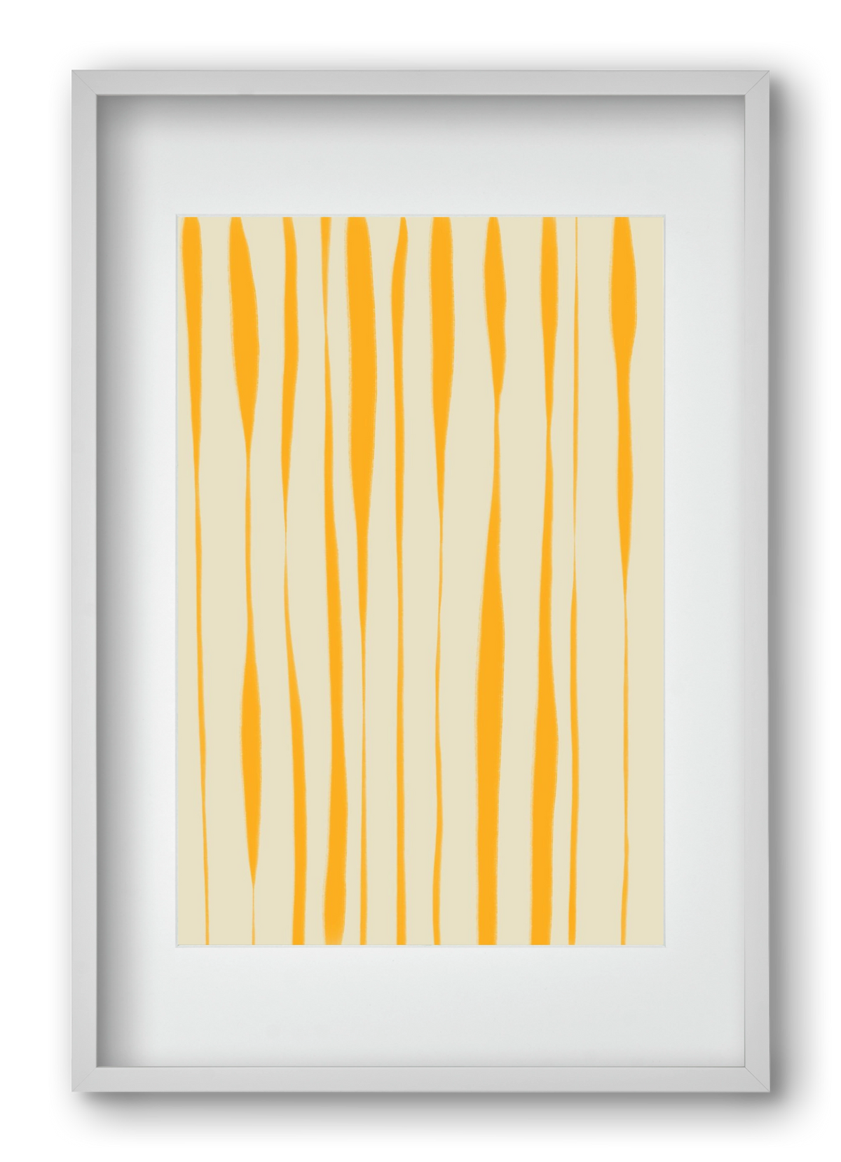 Yellow stripes , 40x60 cm (30x45 cm), Fehér keret, paszpartuval