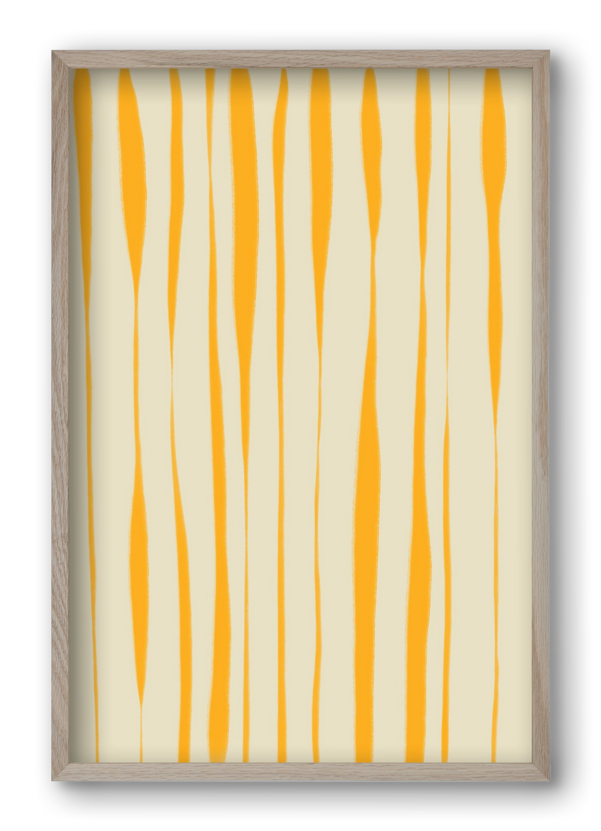 Yellow stripes , 40x60 cm (40x60 cm), Tölgy keret
