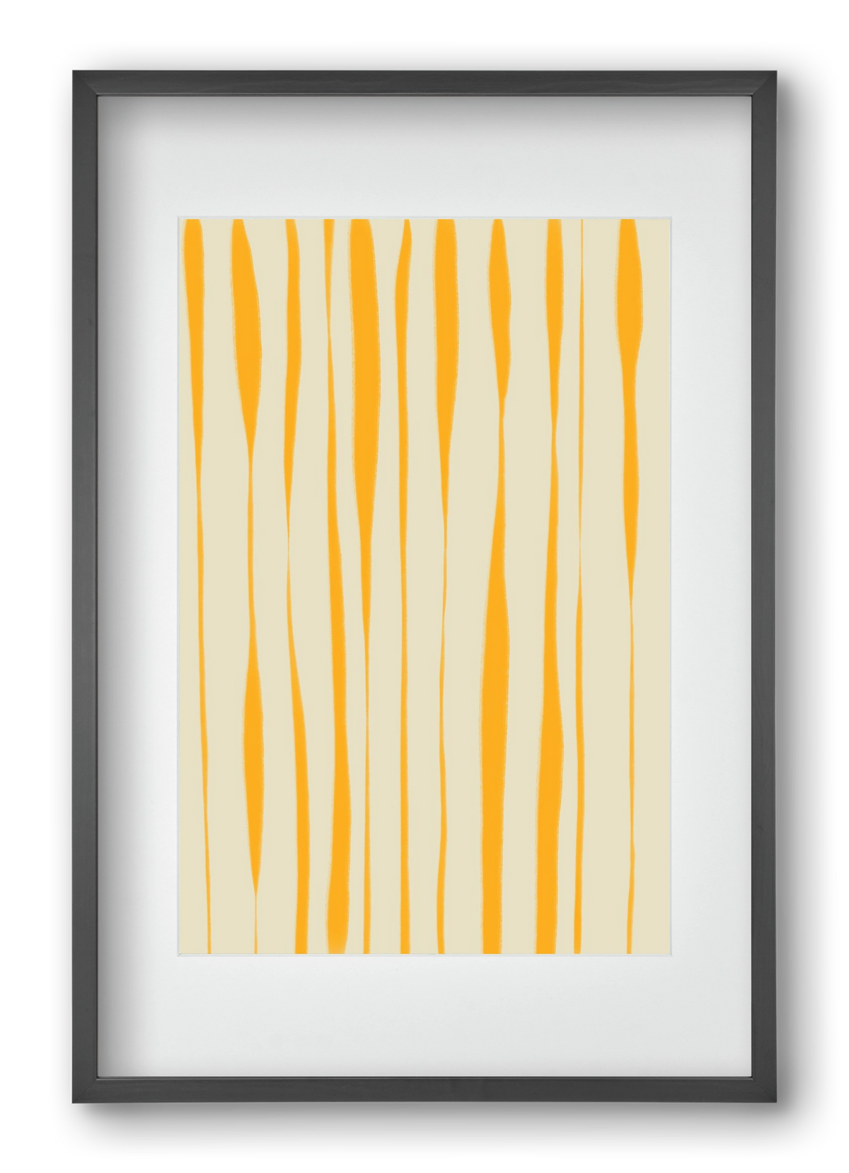 Yellow stripes , 40x60 cm (30x45 cm), Fekete keret, paszpartuval