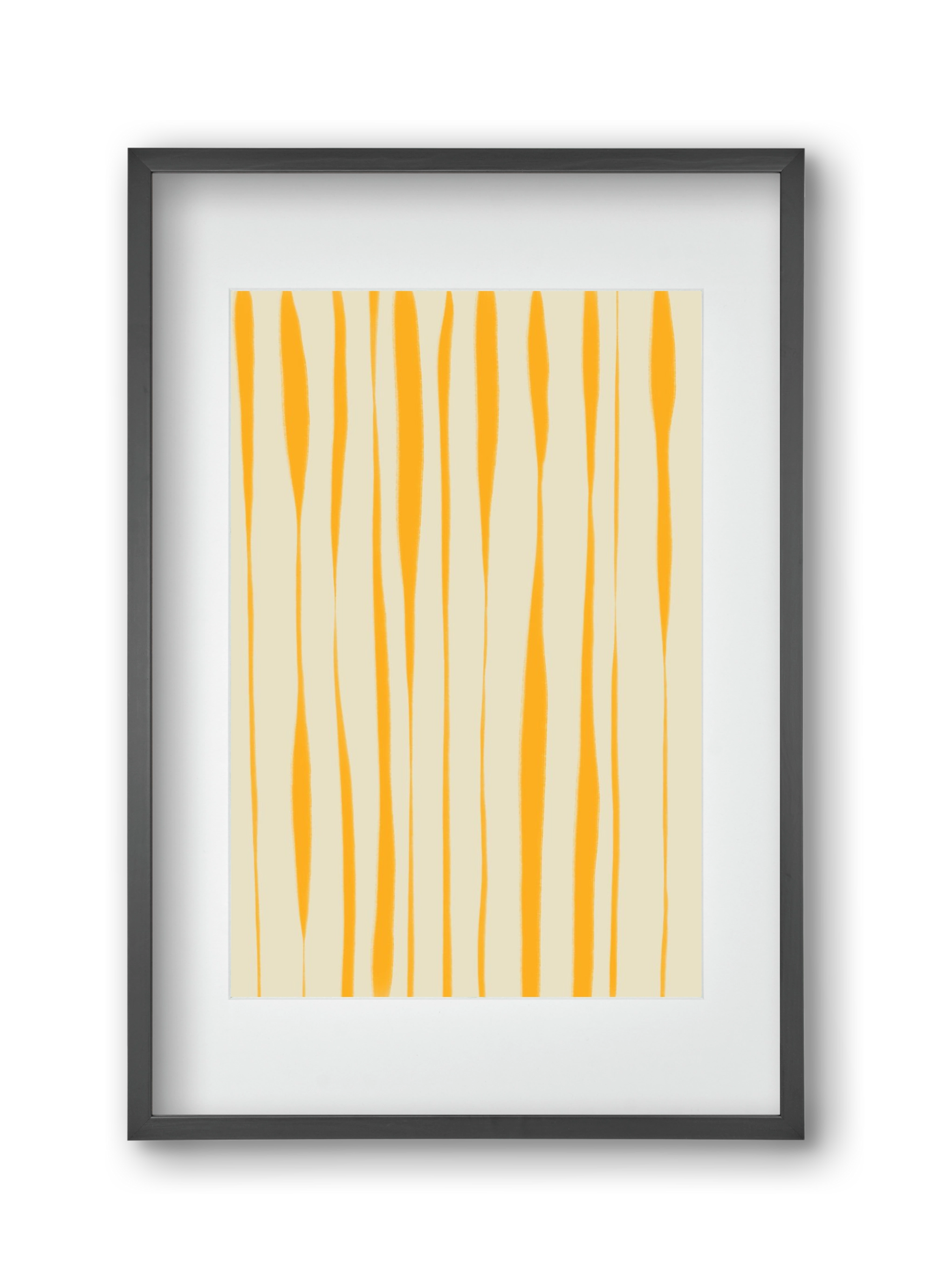 Yellow stripes , 30x45 cm (20x30 cm), Fekete keret, paszpartuval