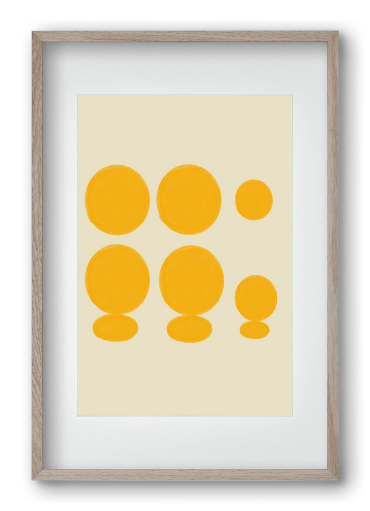 Yellow dots , 40x60 cm (30x45 cm), Tölgy keret, paszpartuval