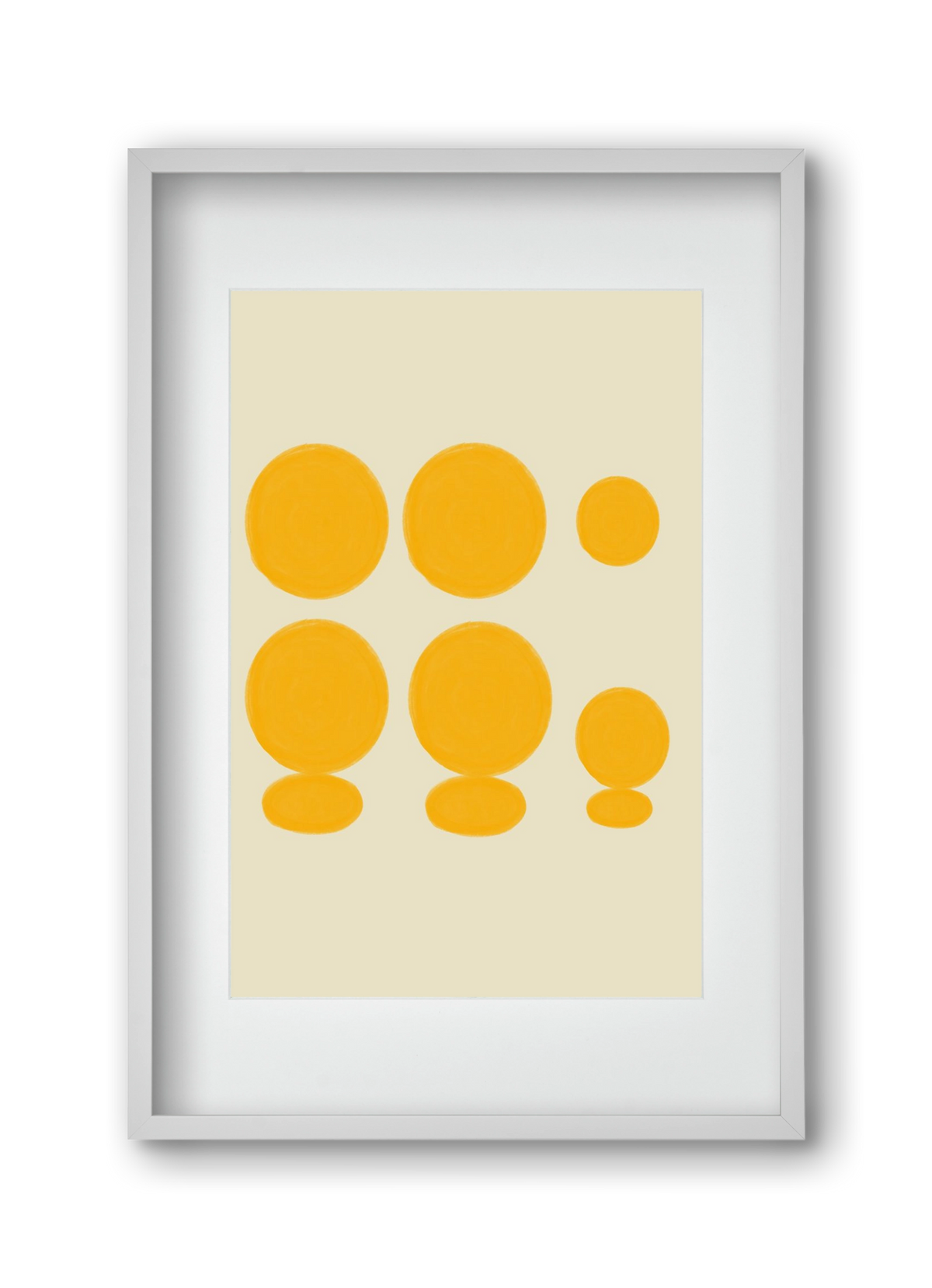 Yellow dots , 30x45 cm (20x30 cm), Fehér keret, paszpartuval