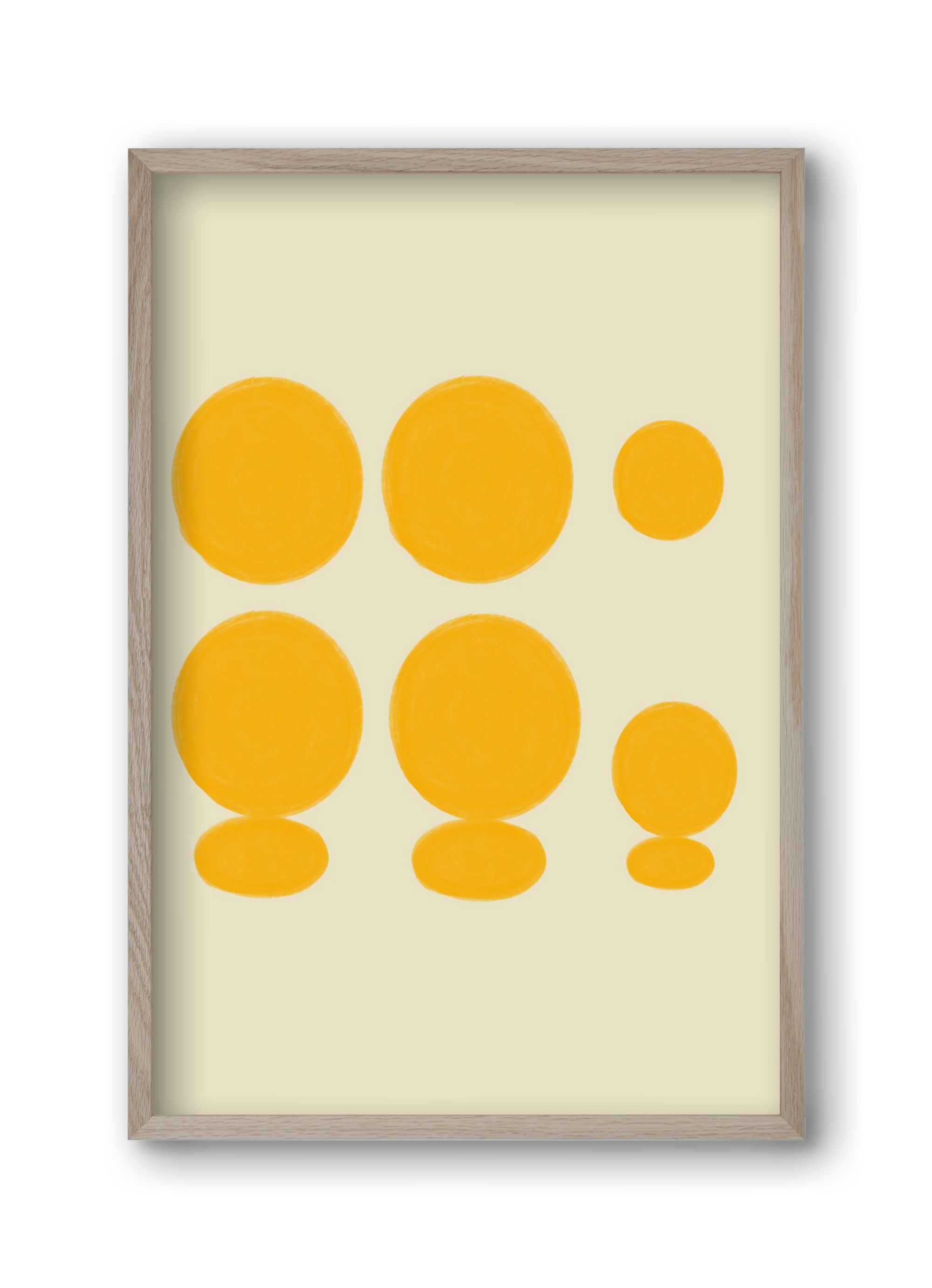 Yellow dots , 30x45 cm (30x45 cm), Tölgy keret