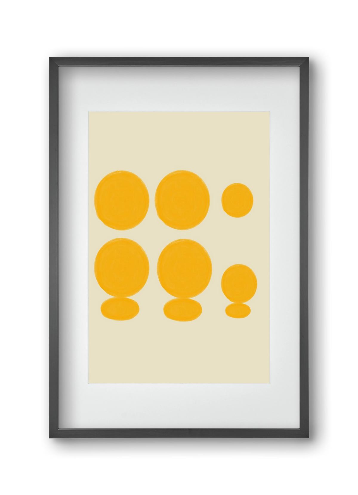 Yellow dots , 30x45 cm (20x30 cm), Fekete keret, paszpartuval
