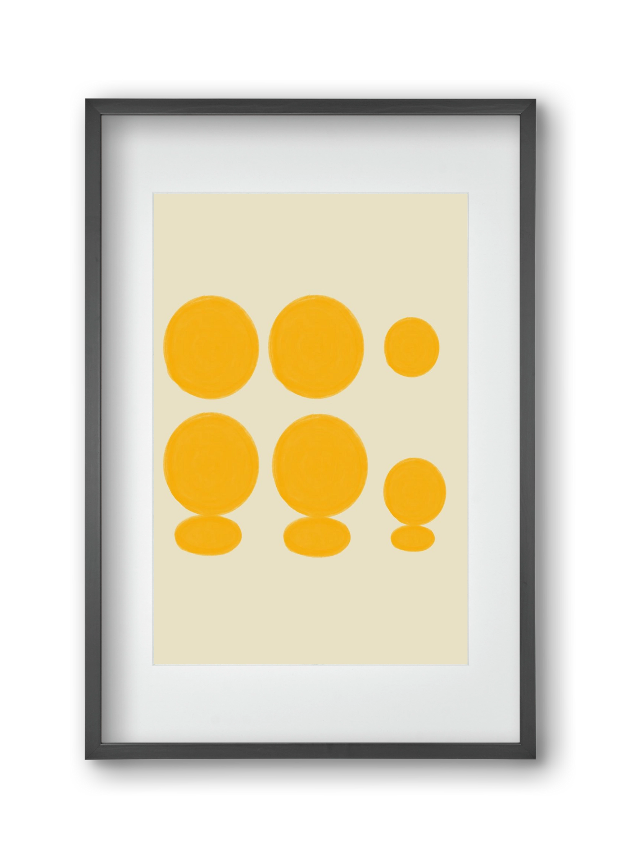 Yellow dots , 30x45 cm (20x30 cm), Fekete keret, paszpartuval