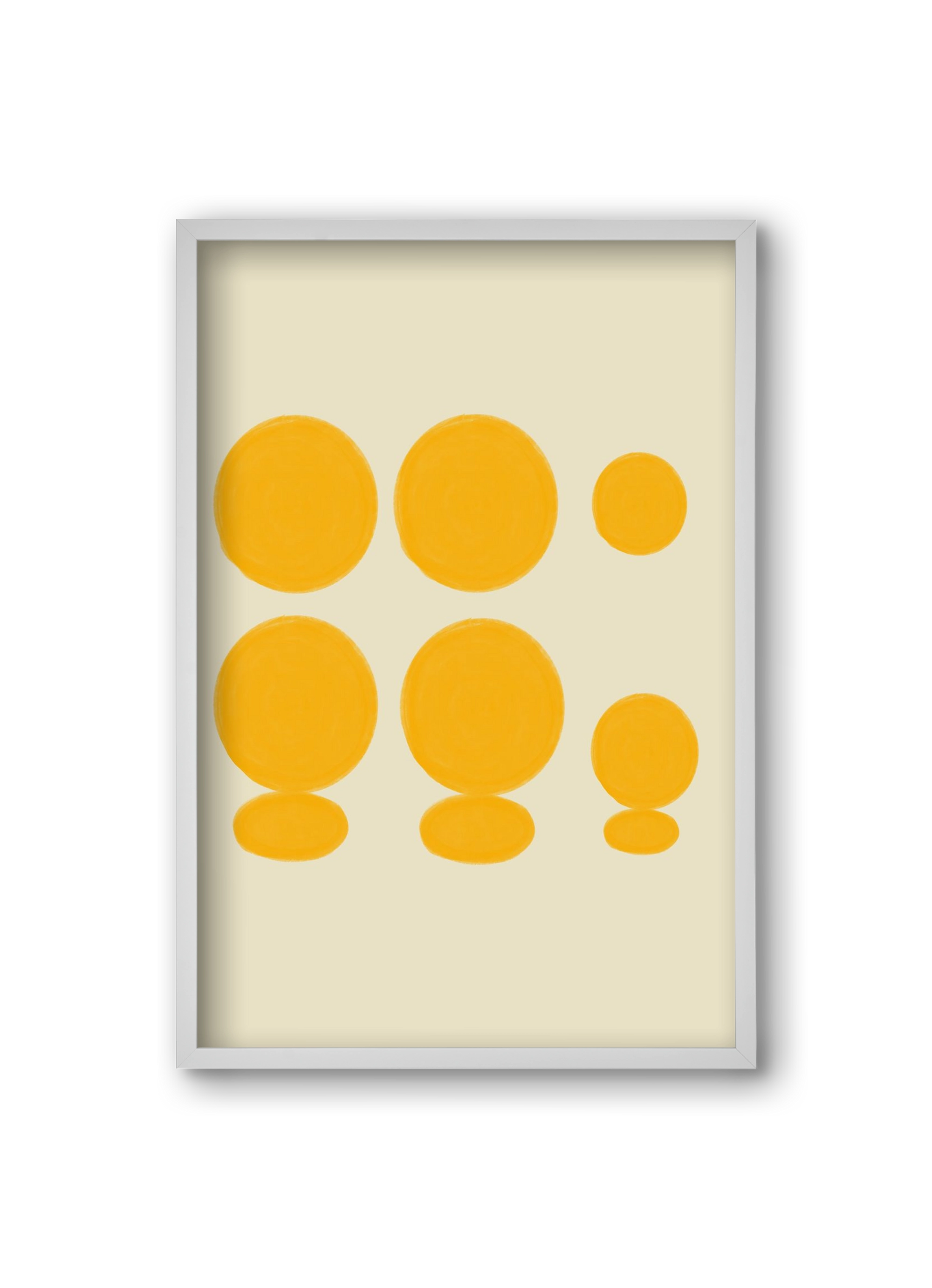Yellow dots , 20x30 cm (20x30 cm), Fehér keret
