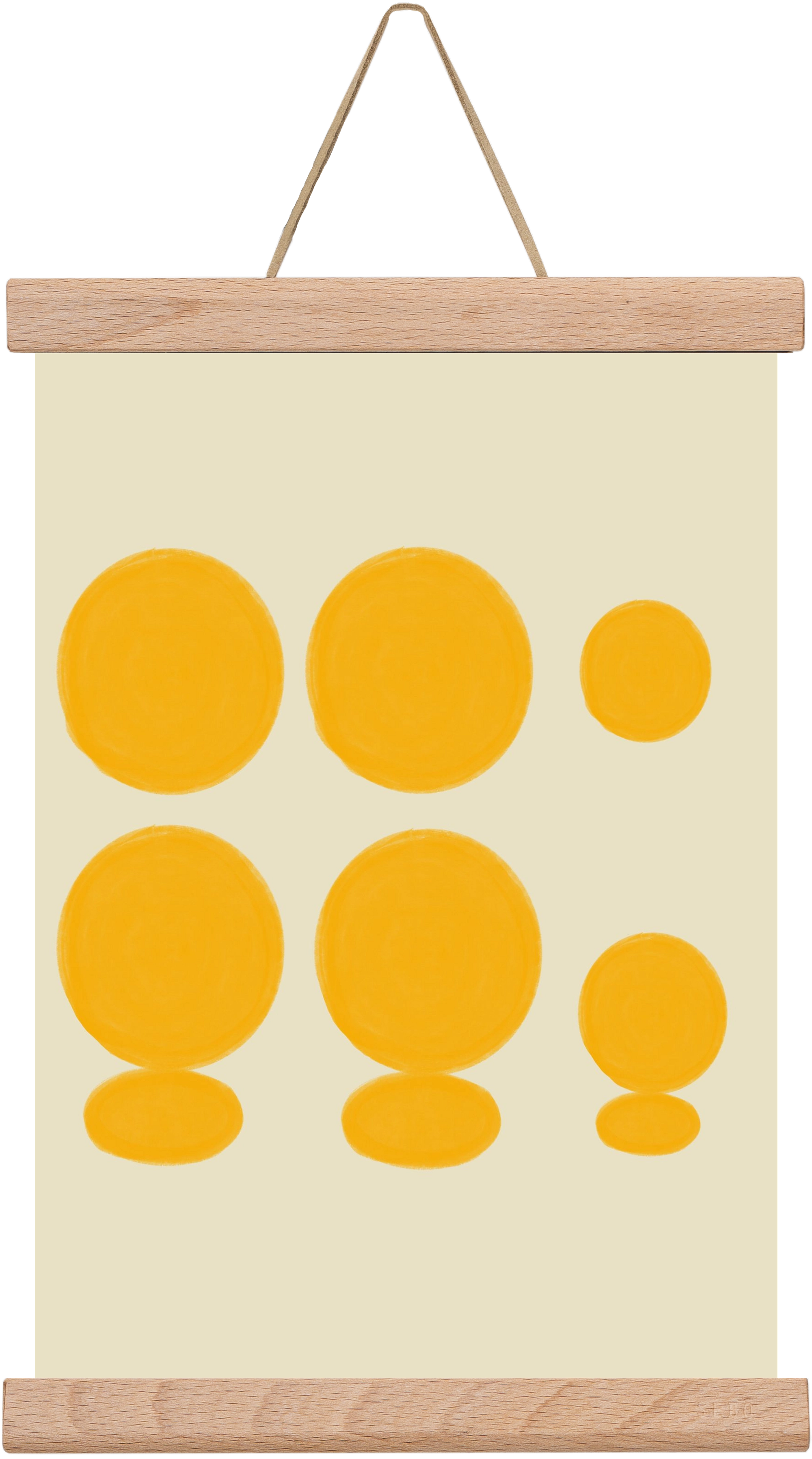 Yellow dots , 20x30 cm (20x30 cm), Tölgy akasztó