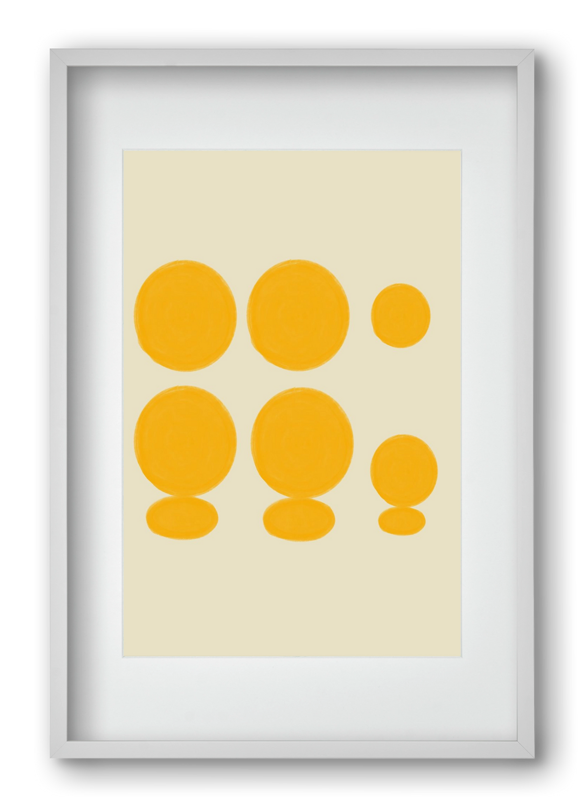 Yellow dots , 40x60 cm (30x45 cm), Fehér keret, paszpartuval