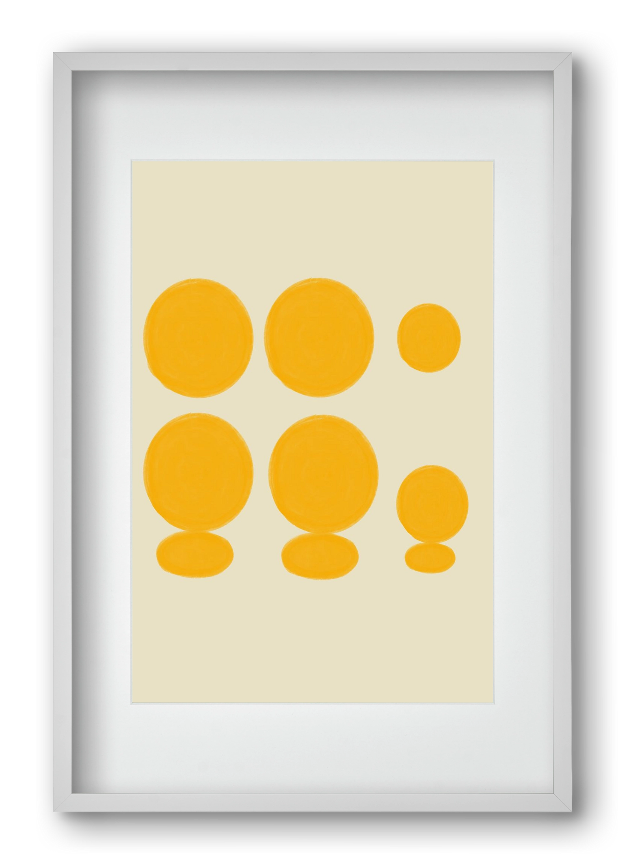 Yellow dots , 40x60 cm (30x45 cm), Fehér keret, paszpartuval
