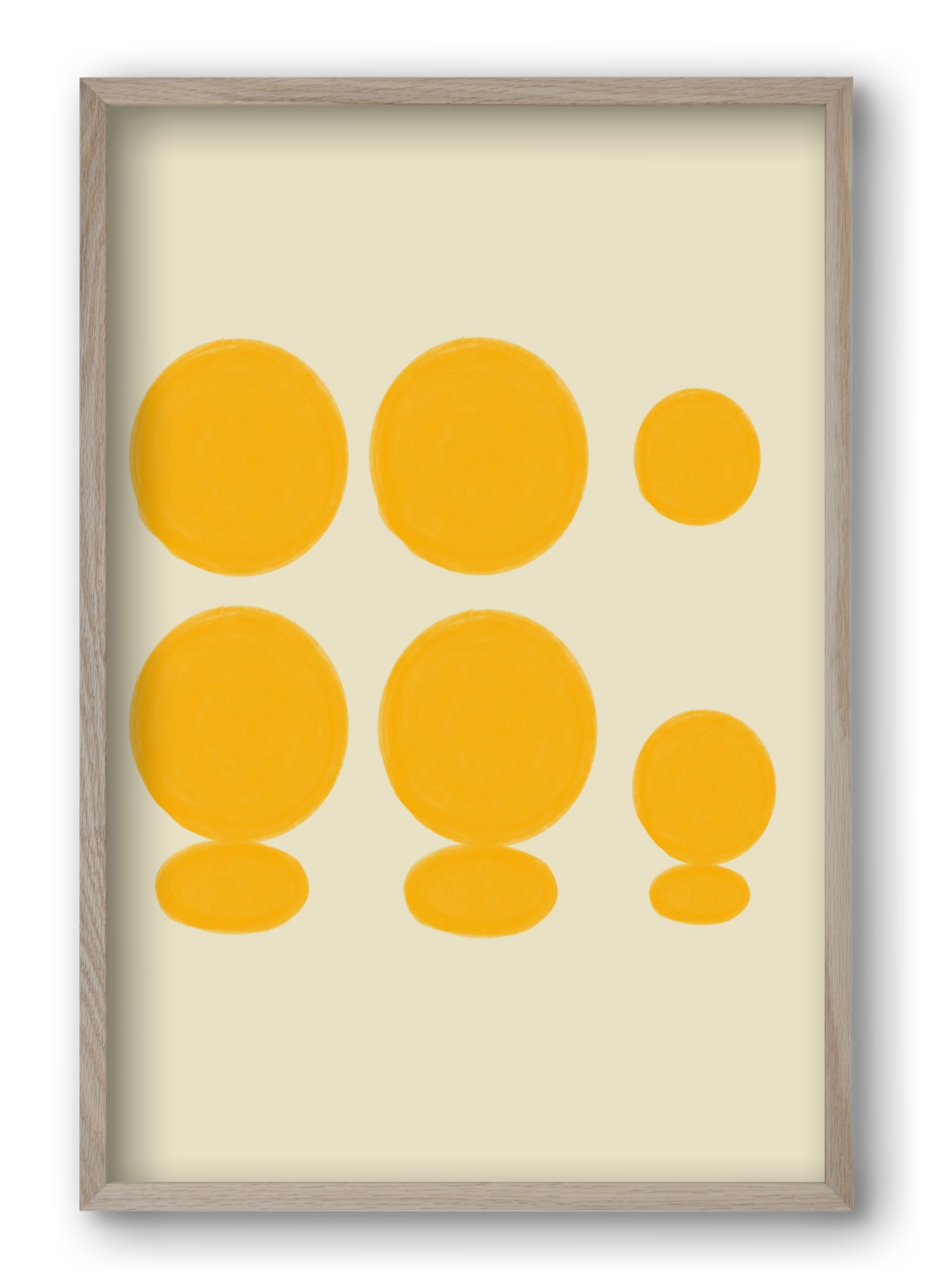 Yellow dots , 40x60 cm (40x60 cm), Tölgy keret