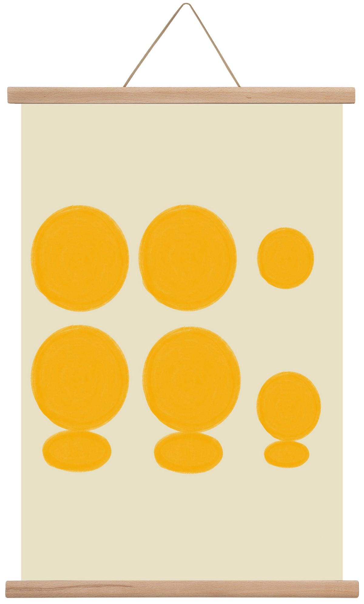 Yellow dots , 40x60 cm (40x60 cm), Tölgy akasztó