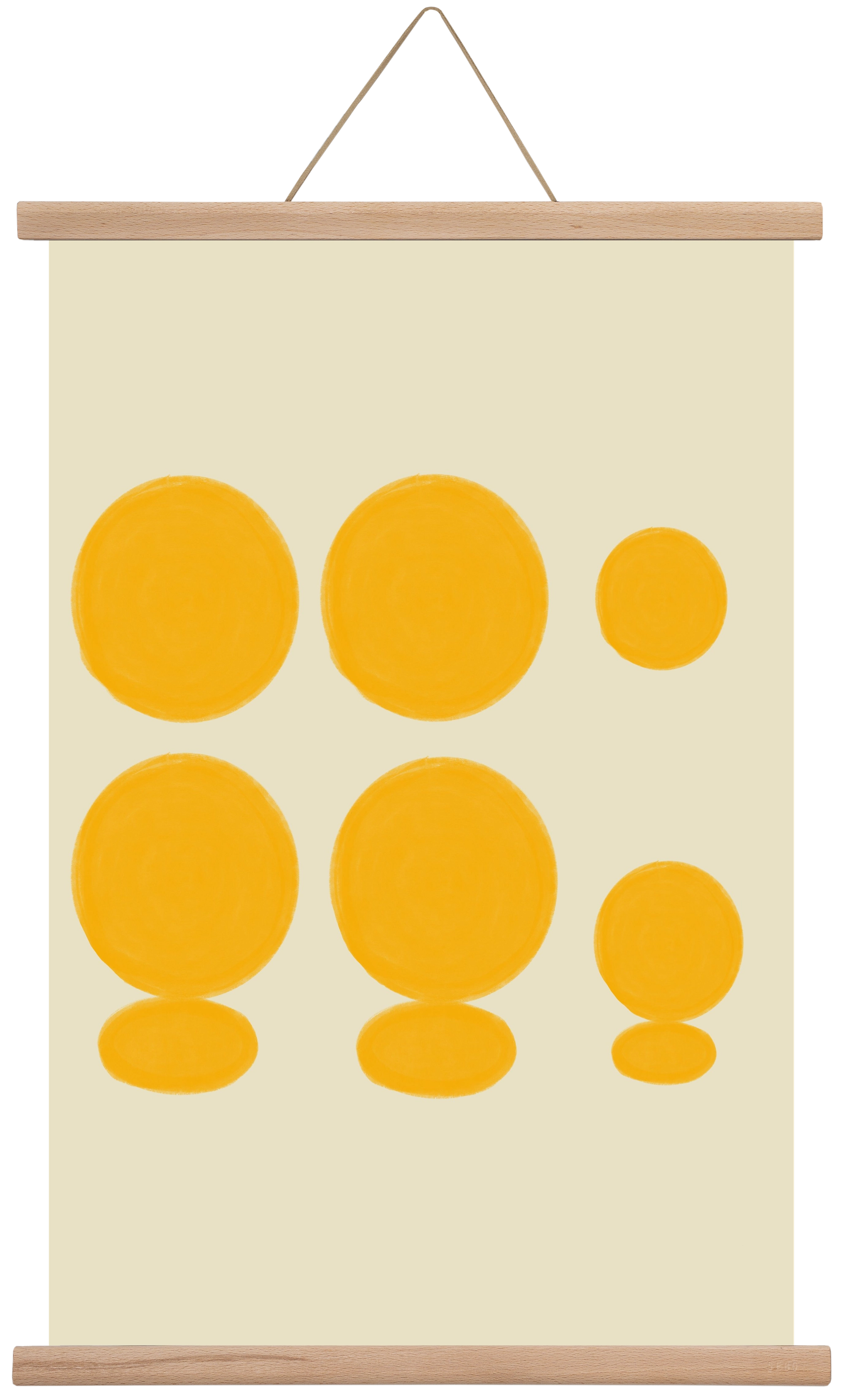 Yellow dots , 40x60 cm (40x60 cm), Tölgy akasztó