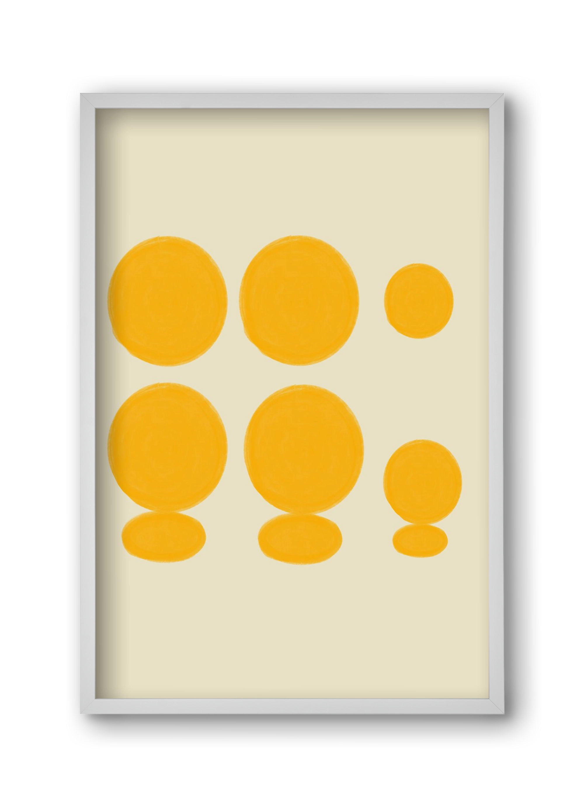 Yellow dots , 30x45 cm (30x45 cm), Fehér keret