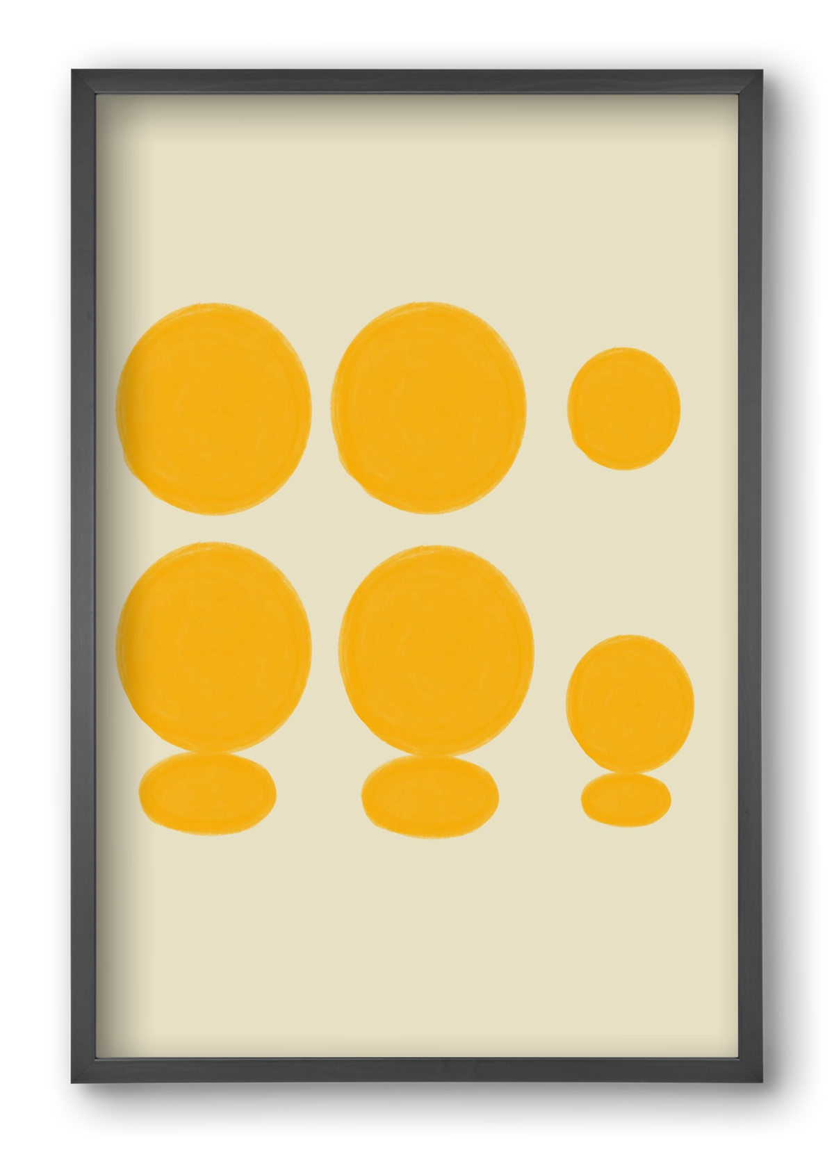 Yellow dots , 40x60 cm (40x60 cm), Fekete keret