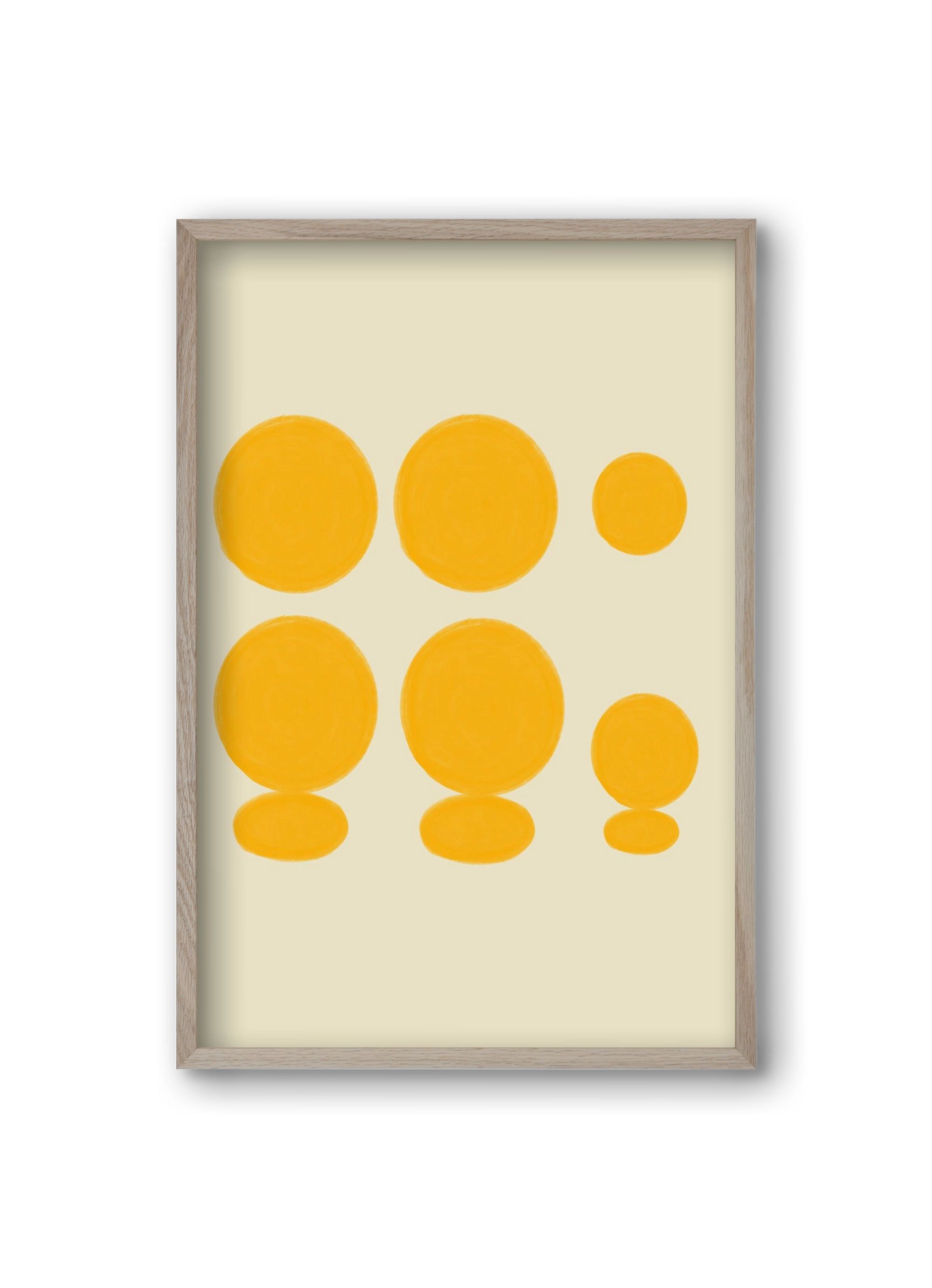 Yellow dots , 20x30 cm (20x30 cm), Tölgy keret