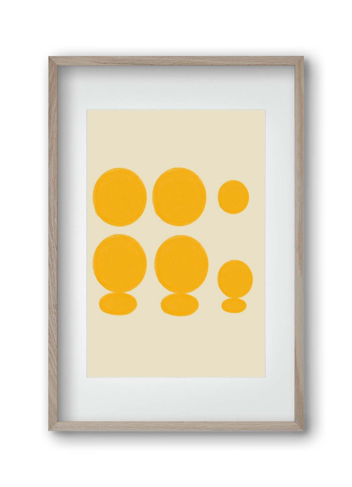 Yellow dots , 30x45 cm (20x30 cm), Tölgy keret, paszpartuval