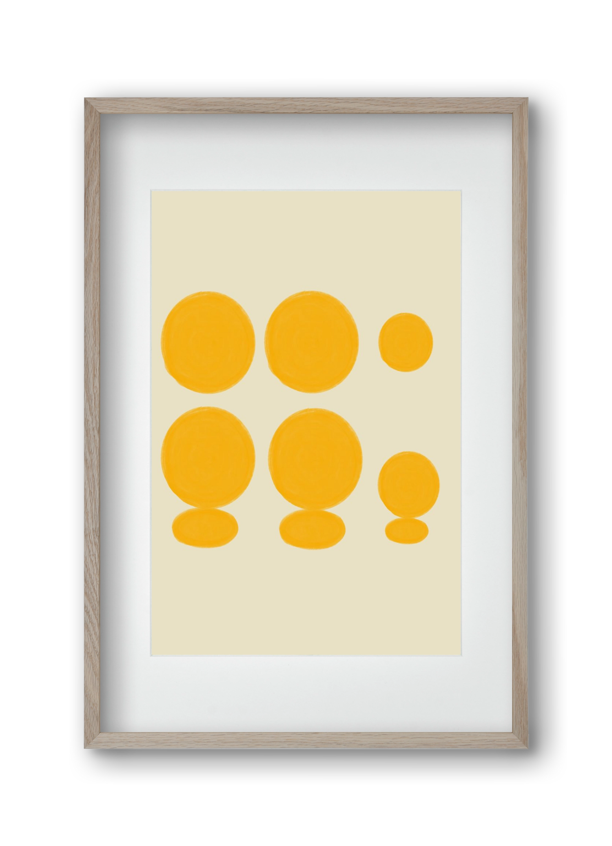 Yellow dots , 30x45 cm (20x30 cm), Tölgy keret, paszpartuval