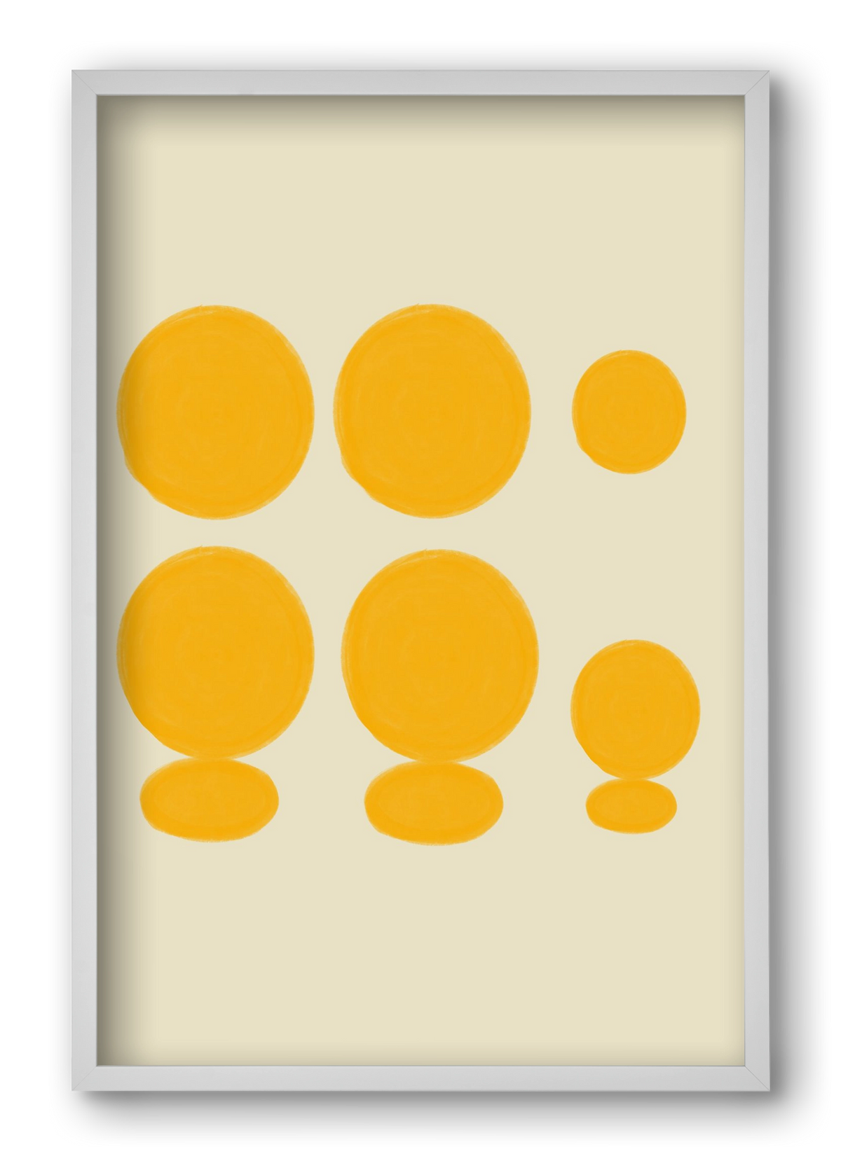 Yellow dots , 40x60 cm (40x60 cm), Fehér keret