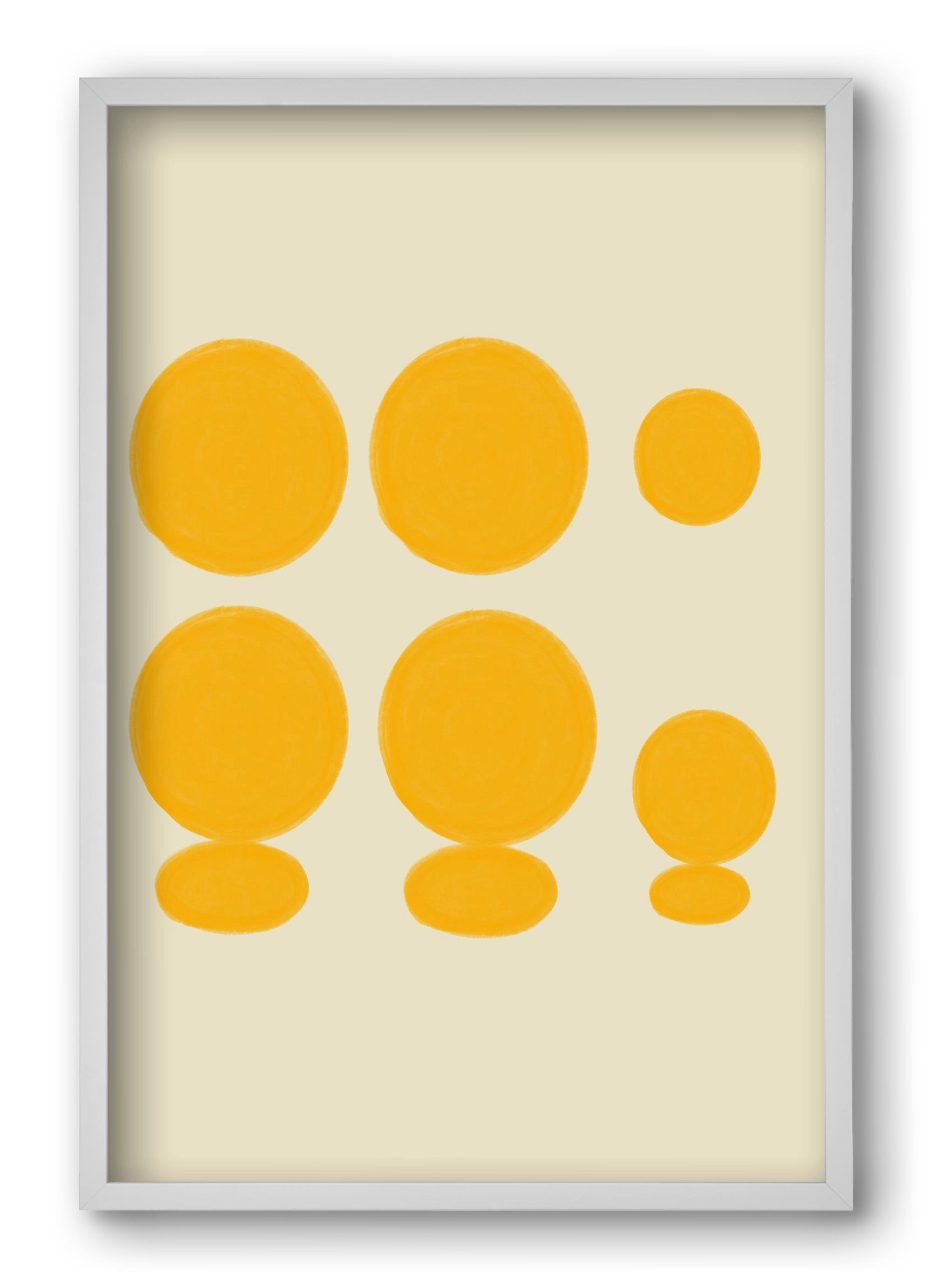 Yellow dots , 40x60 cm (40x60 cm), Fehér keret