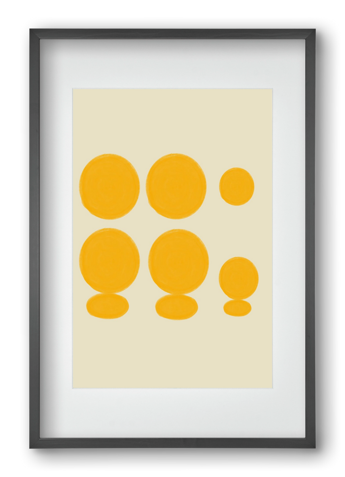 Yellow dots , 40x60 cm (30x45 cm), Fekete keret, paszpartuval