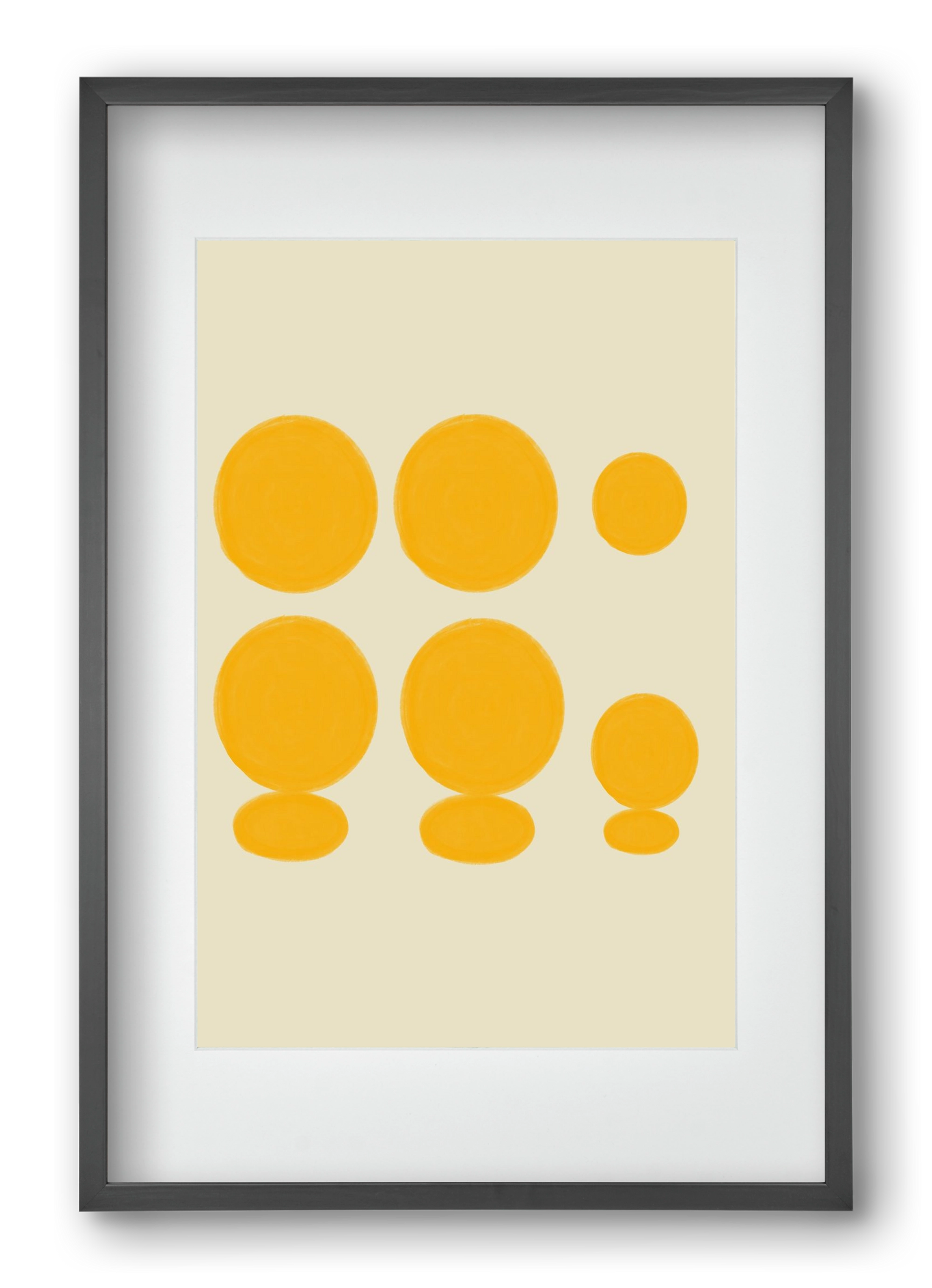 Yellow dots , 40x60 cm (30x45 cm), Fekete keret, paszpartuval