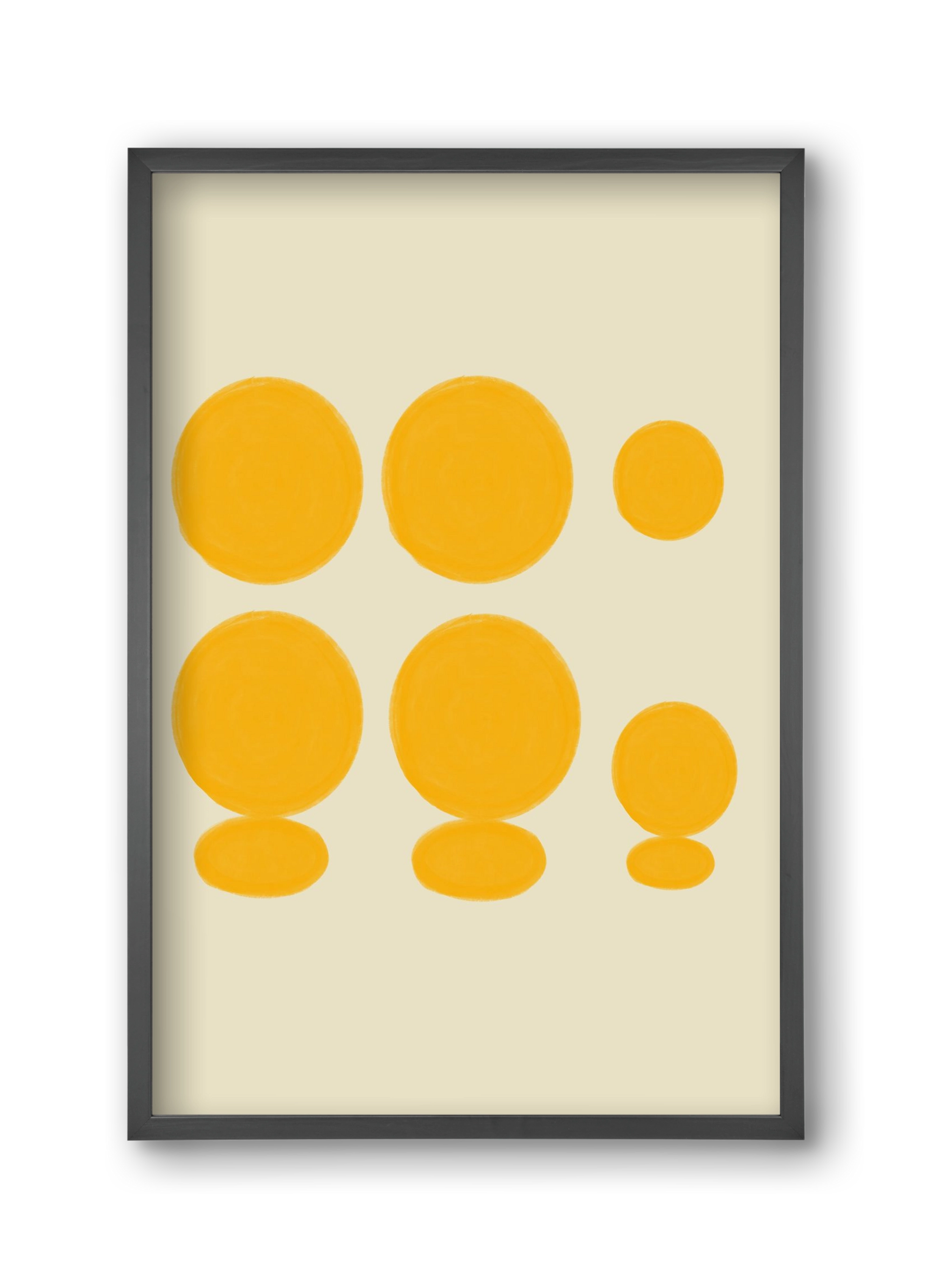 Yellow dots , 30x45 cm (30x45 cm), Fekete keret