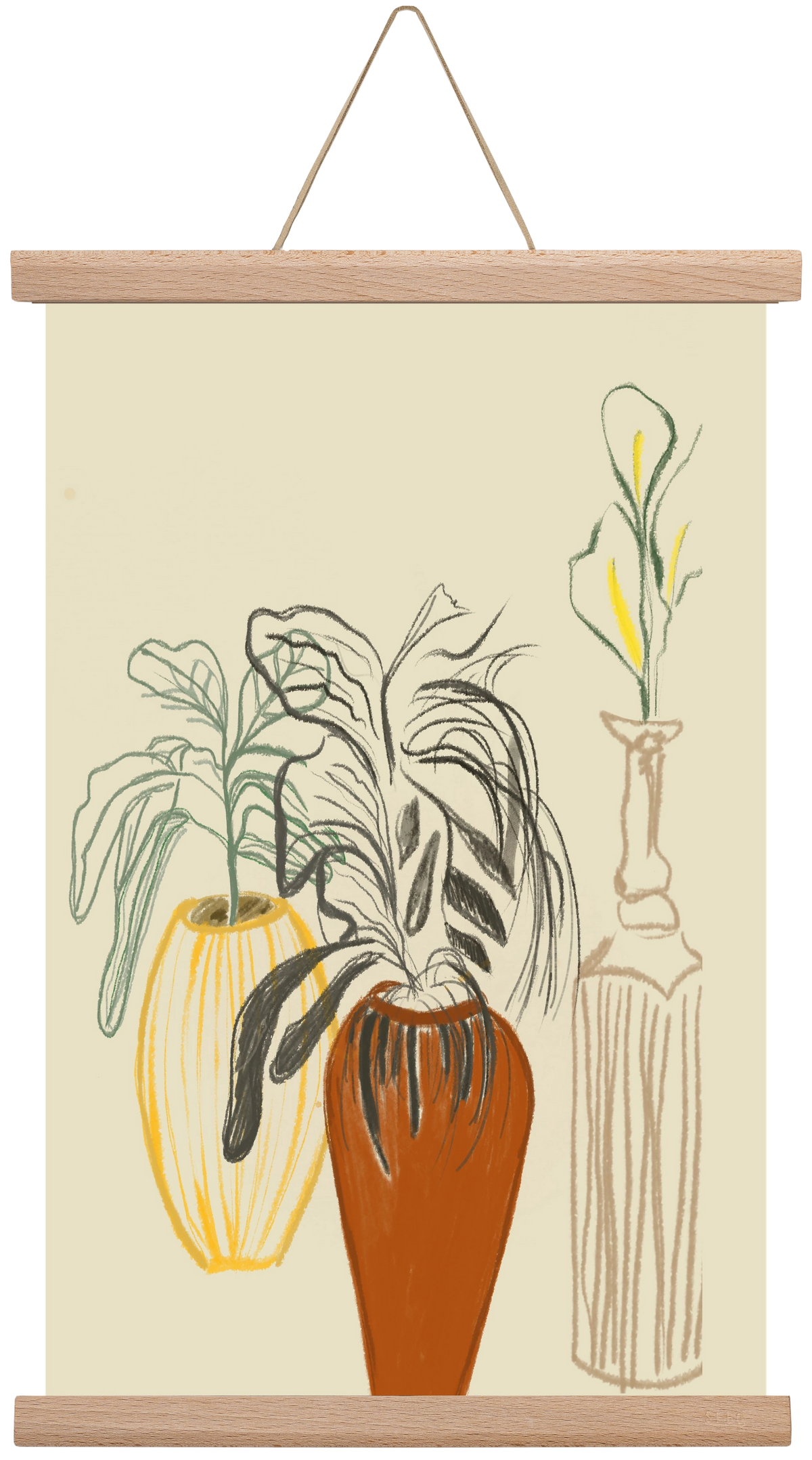 Les Vases , 30x45 cm (30x45 cm), Tölgy akasztó