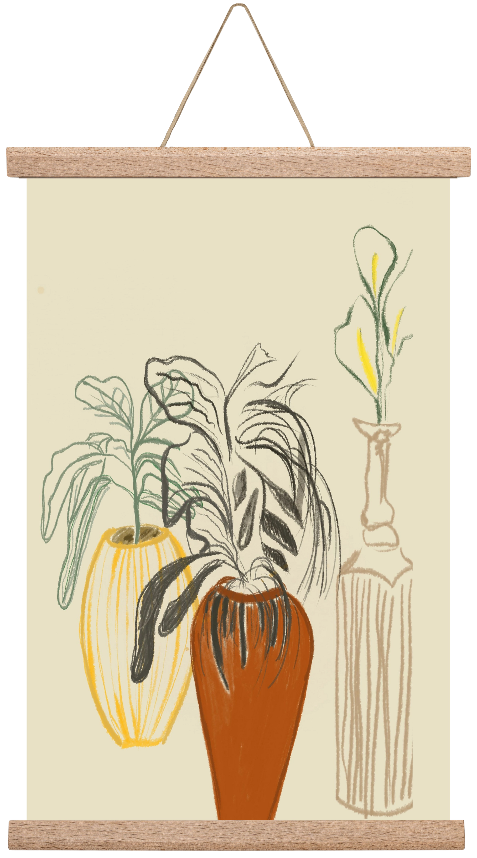 Les Vases , 30x45 cm (30x45 cm), Tölgy akasztó