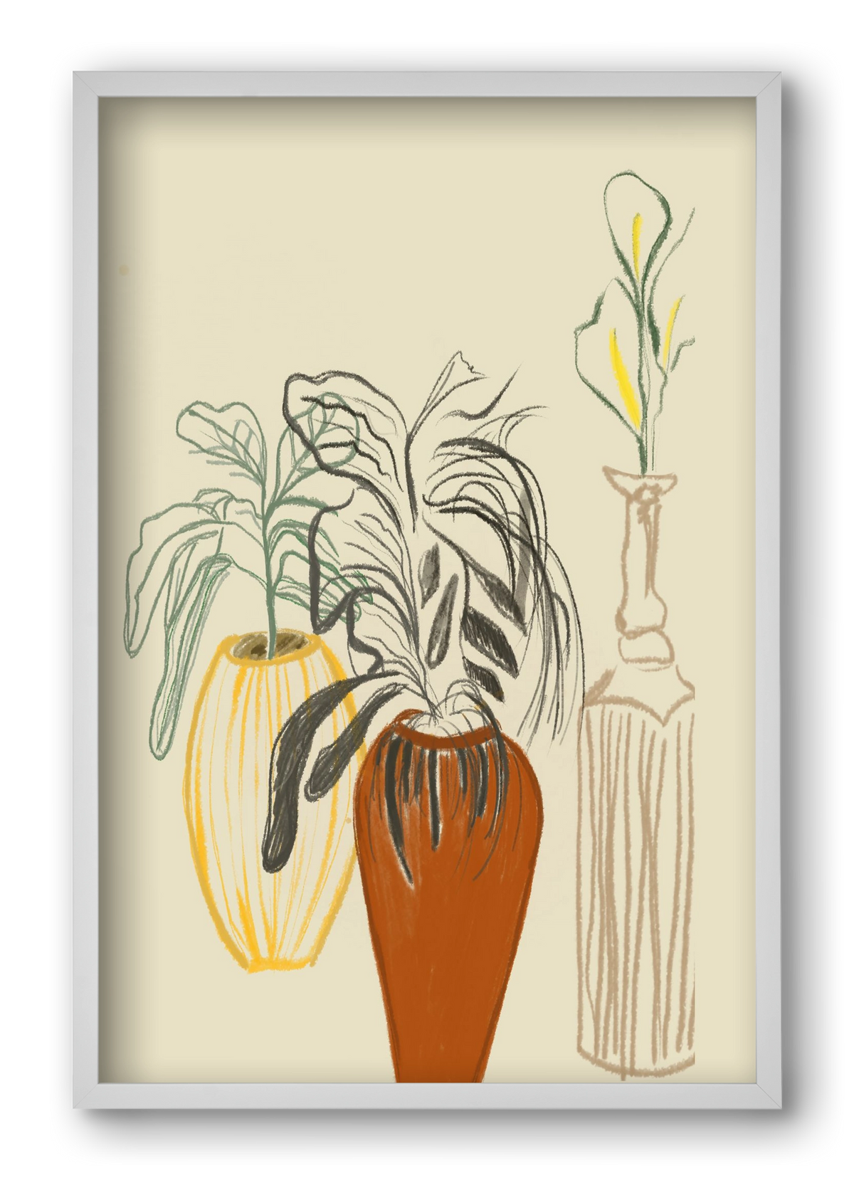 Les Vases , 40x60 cm (40x60 cm), Fehér keret