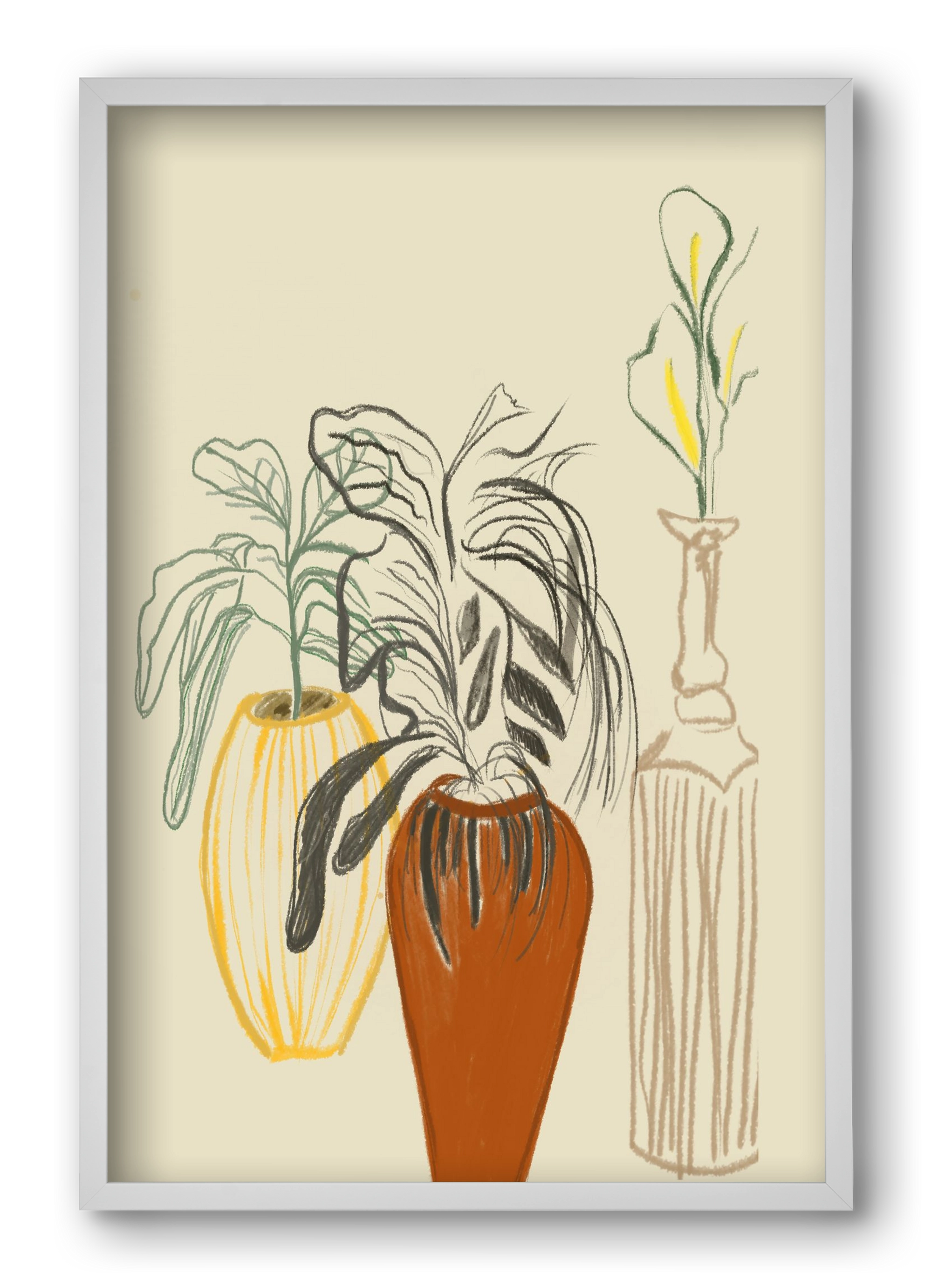 Les Vases , 40x60 cm (40x60 cm), Fehér keret