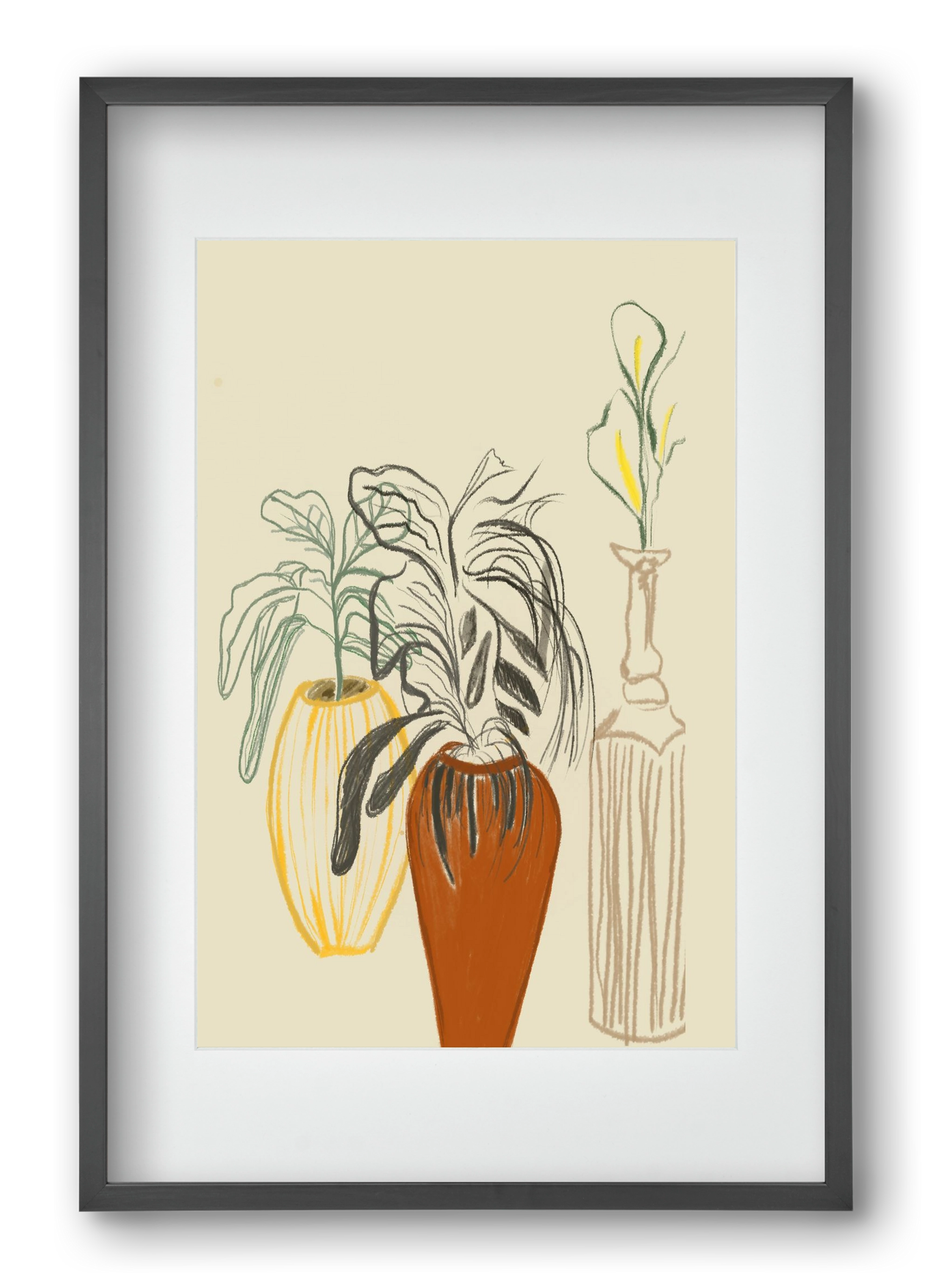 Les Vases , 40x60 cm (30x45 cm), Fekete keret, paszpartuval