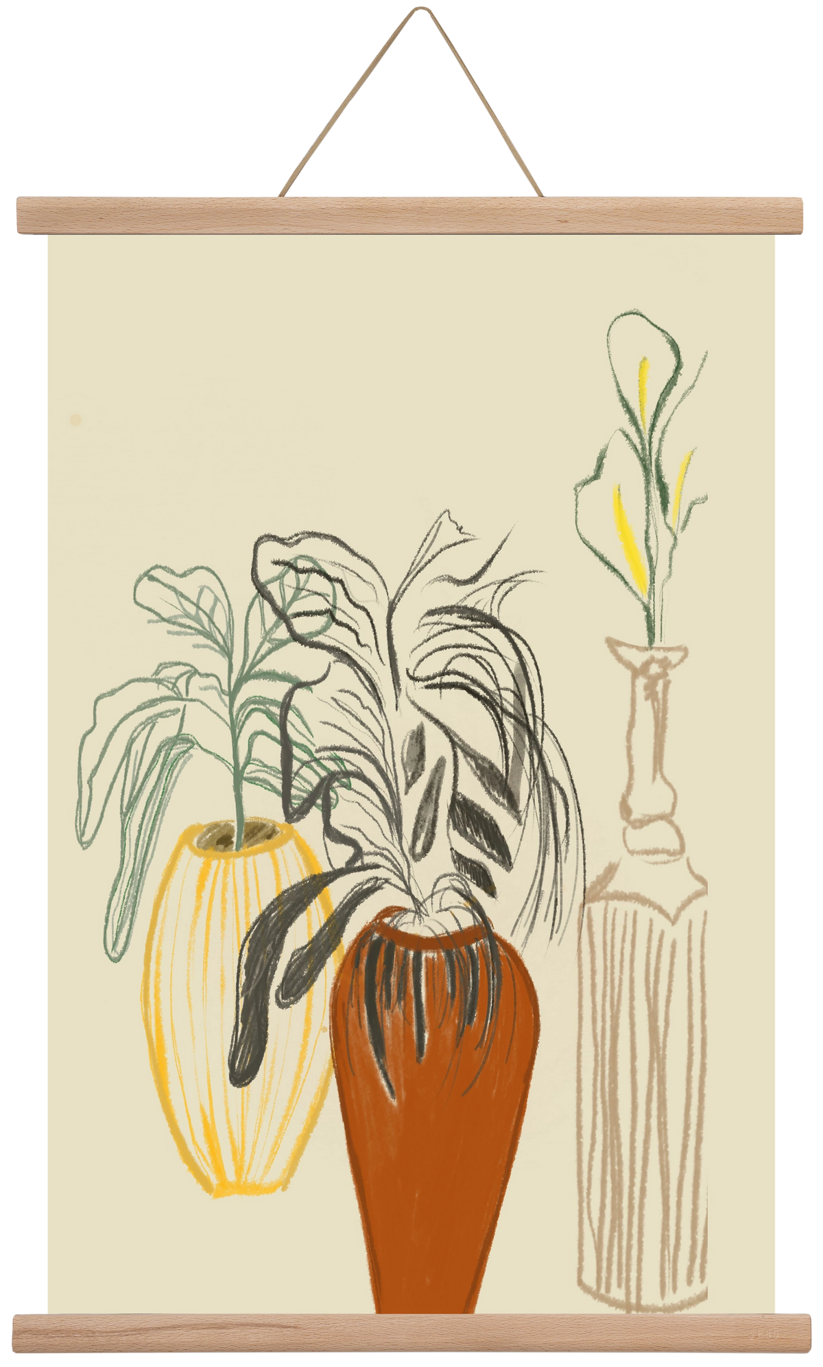 Les Vases , 40x60 cm (40x60 cm), Tölgy akasztó