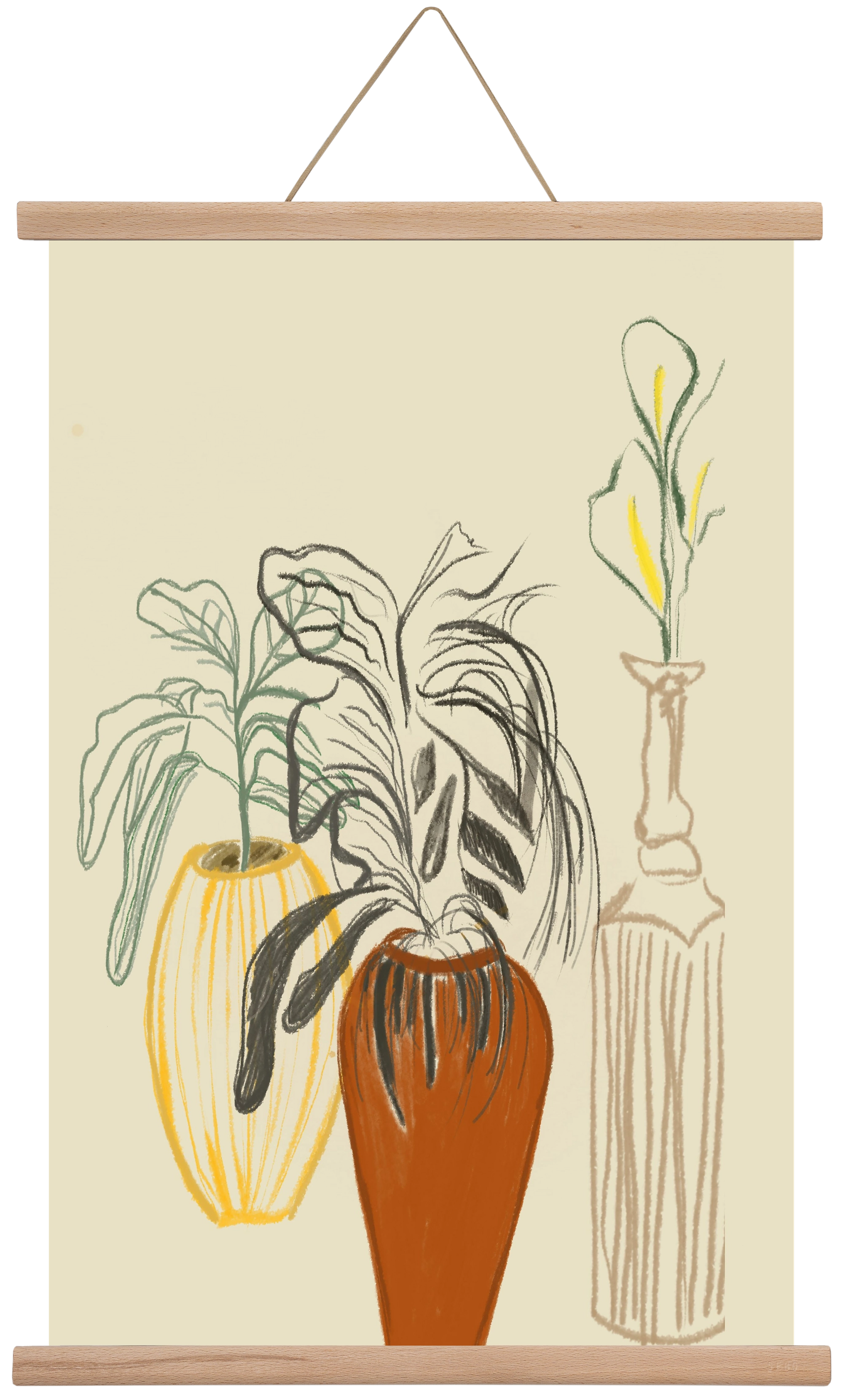 Les Vases , 40x60 cm (40x60 cm), Tölgy akasztó