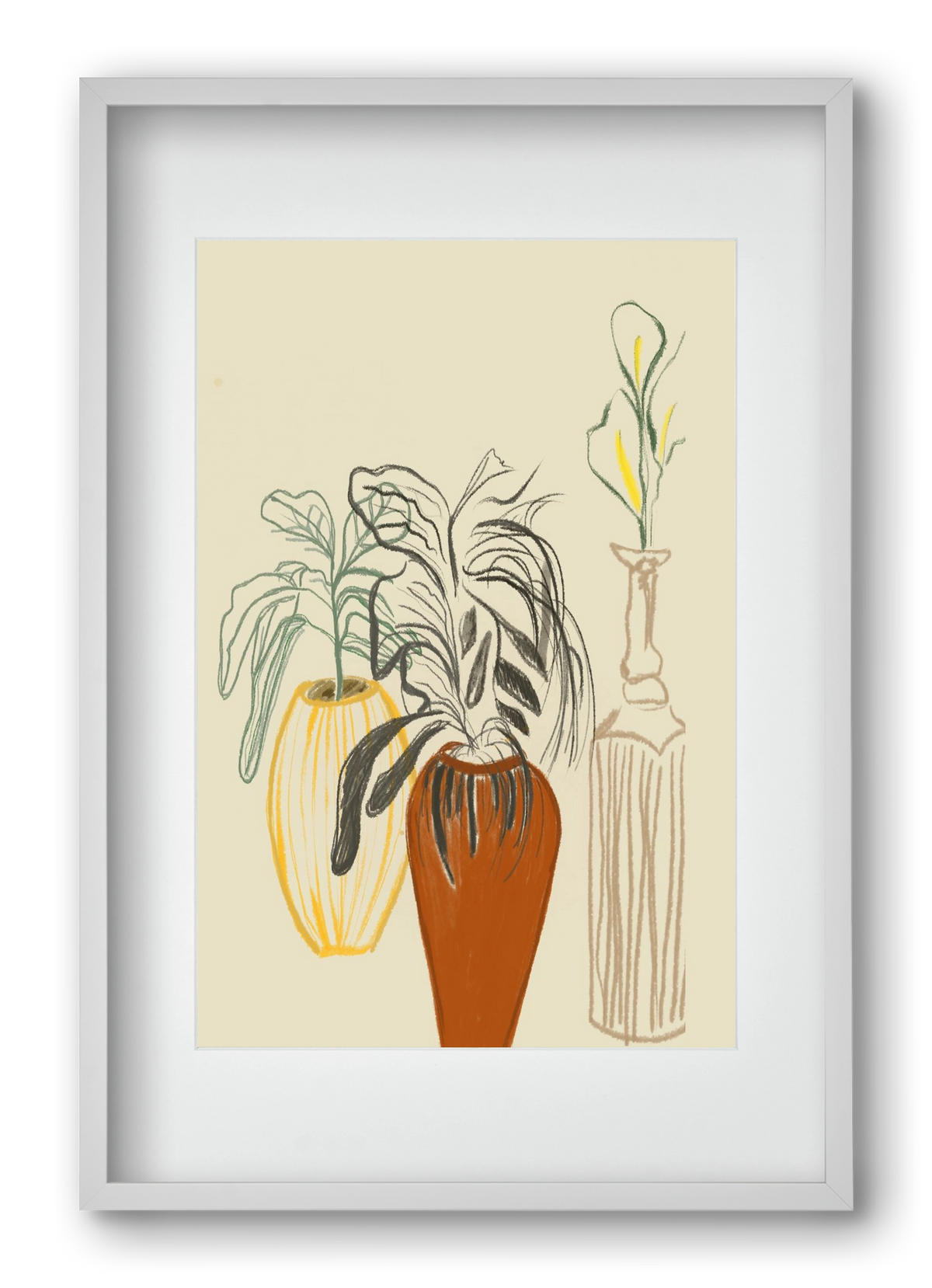 Les Vases , 40x60 cm (30x45 cm), Fehér keret, paszpartuval