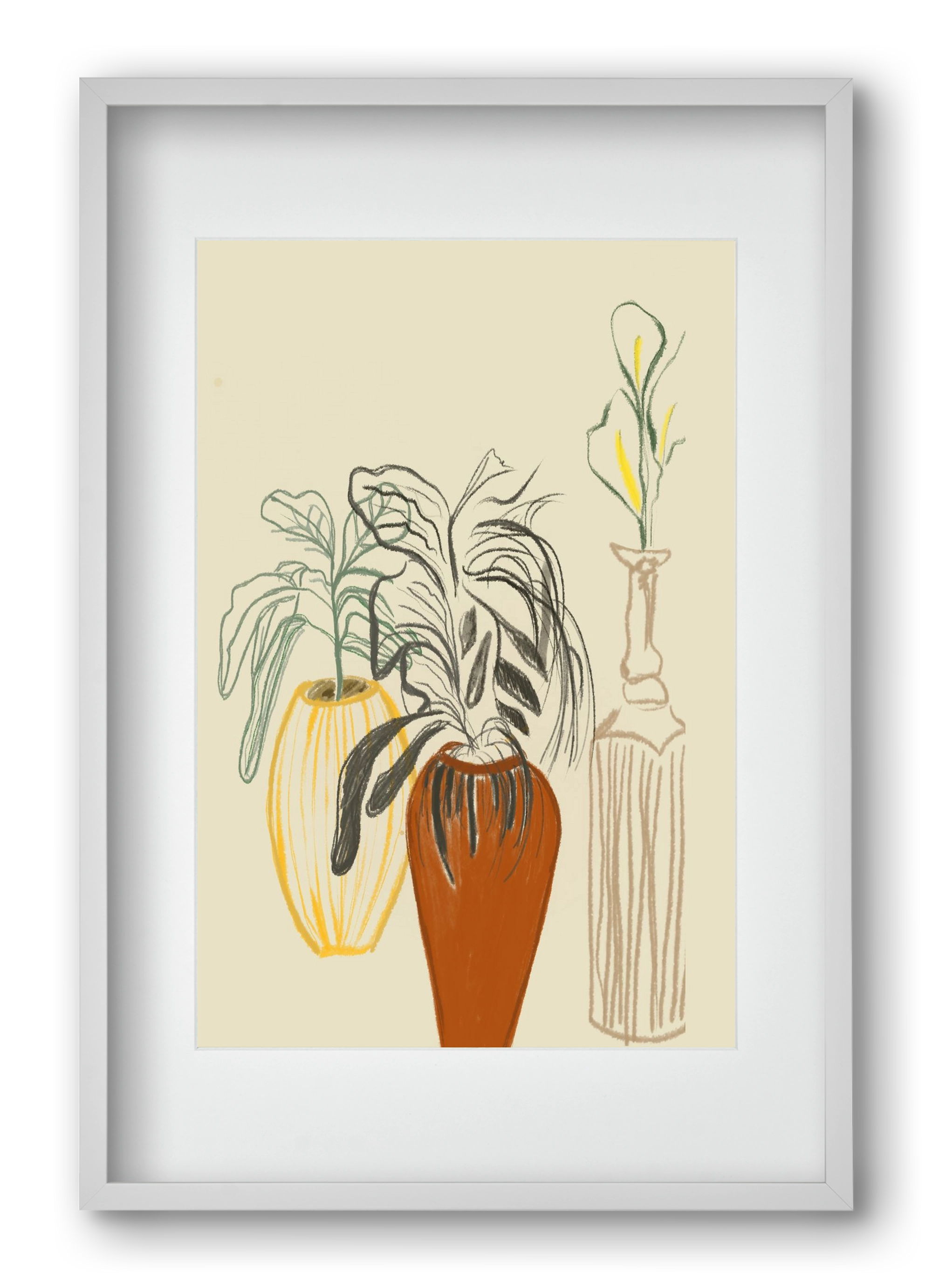 Les Vases , 40x60 cm (30x45 cm), Fehér keret, paszpartuval