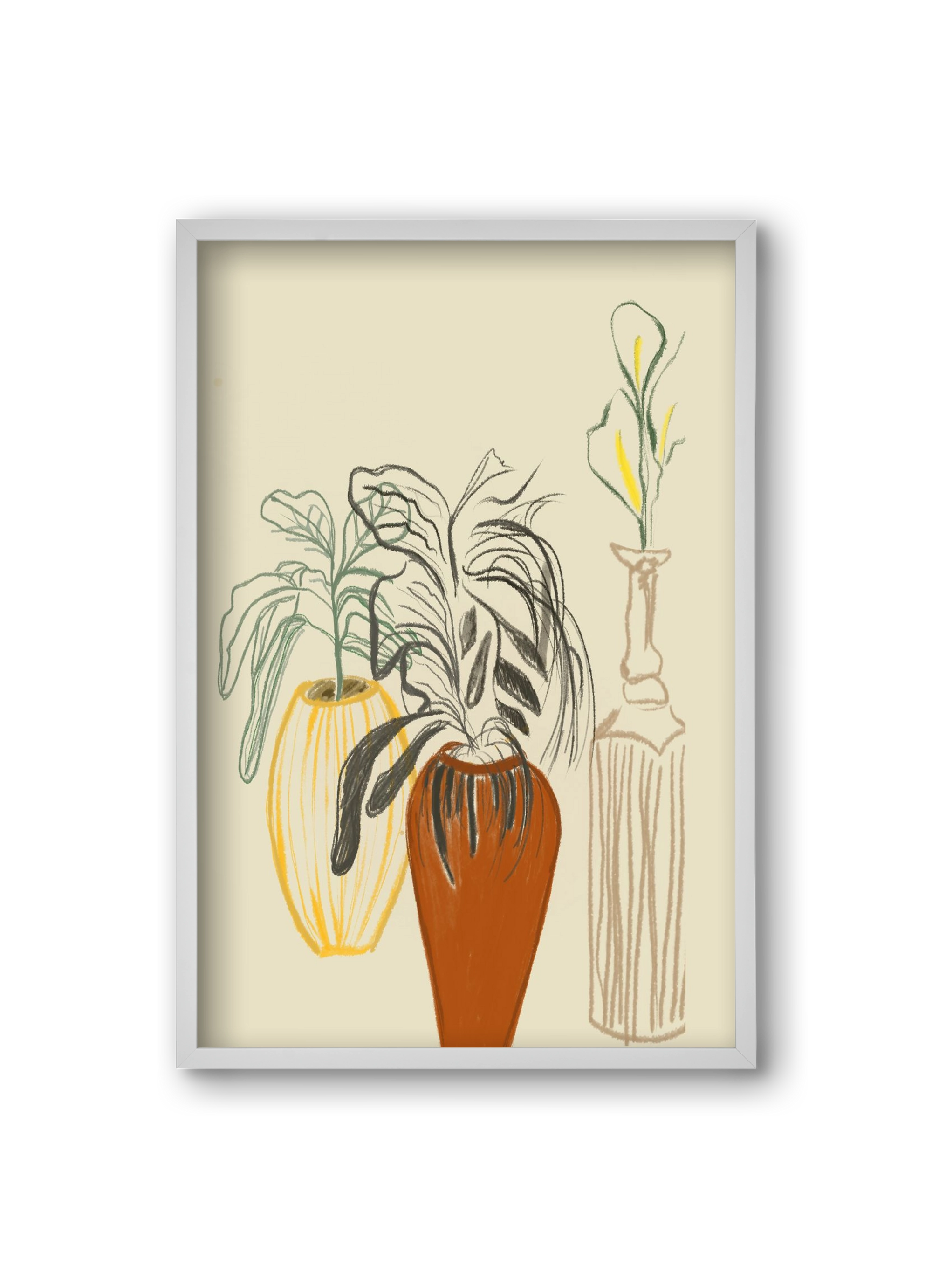 Les Vases , 20x30 cm (20x30 cm), Fehér keret